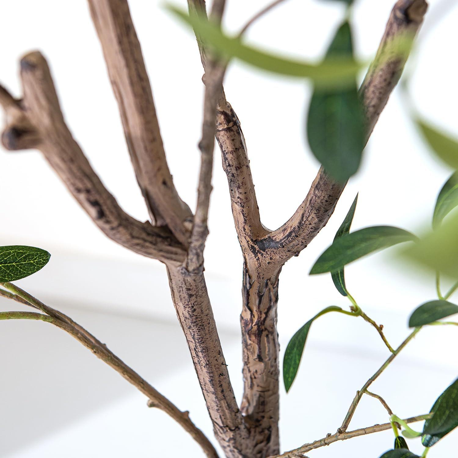 Aritizone Artificial Olive Tree 7FT Tall Fake Olive Tree with Adjustale Branches Artificial Tree for Modern Home Office Living Room Floor Decor Indoor (7FT)