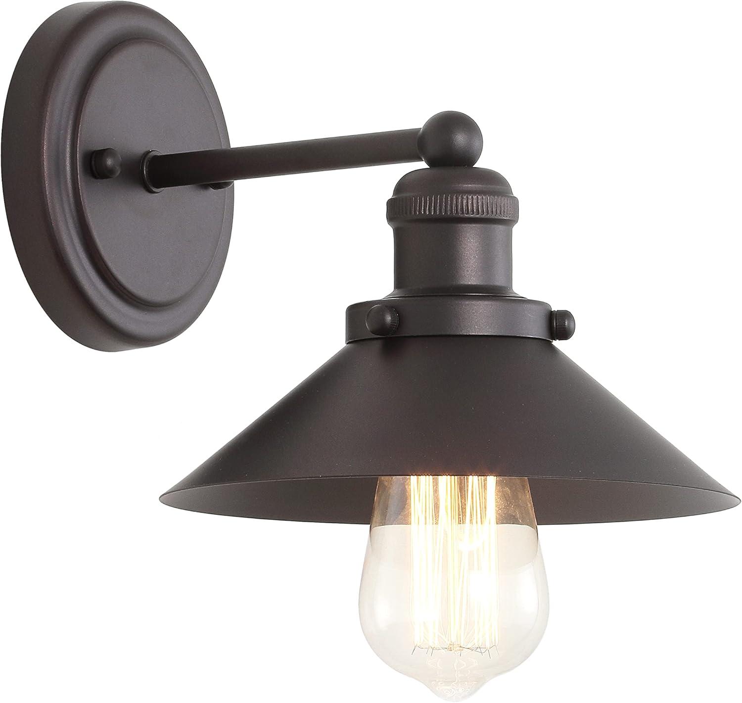 JONATHAN Y July 17.5" 2-Light Industrial Farmhouse Metal Vanity Light, Oil Rubbed Bronze