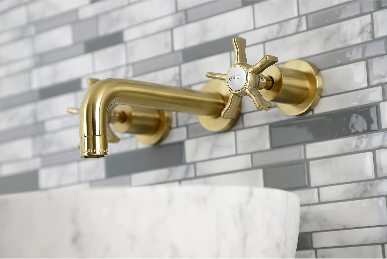 Kingston Brass Hamilton Two-Handle 3-Hole Wall Mount Bathroom Faucet