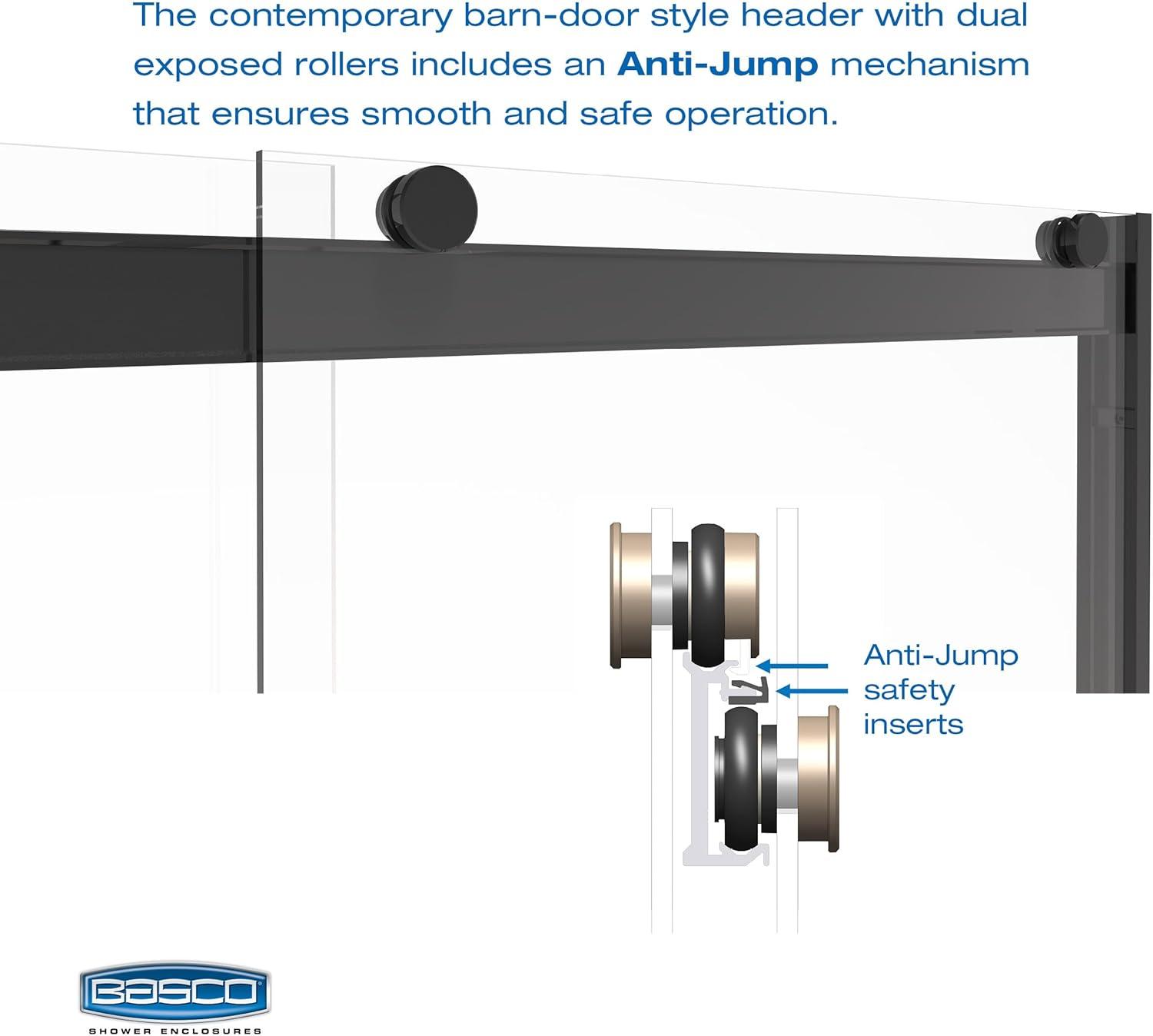 Arelo 56" - 60" W x 72" H Semi-Frameless Shower Door