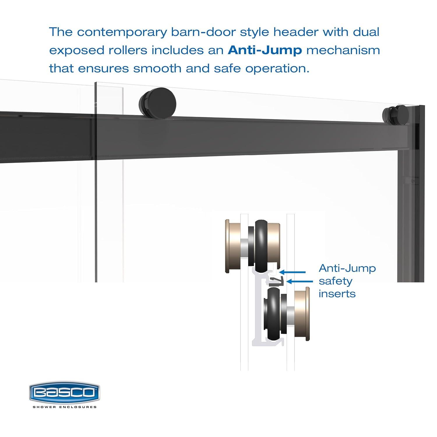 Arelo 56" - 60" W x 72" H Semi-Frameless Shower Door