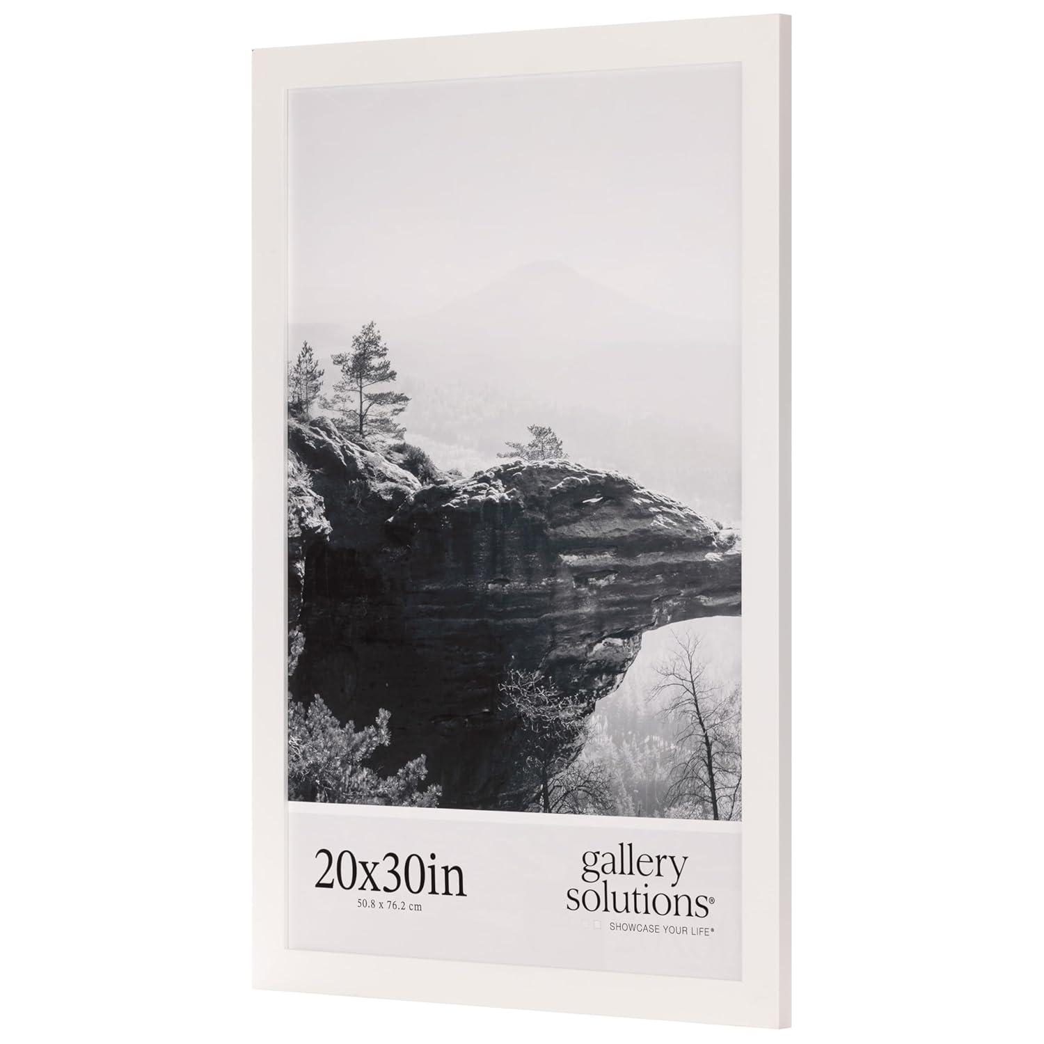 Gallery Solutions 20"x30" White Wood Wall Mount Poster with Hanging Frame - White