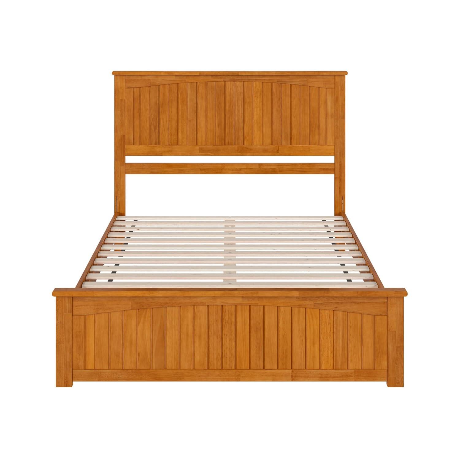 AFI Naples Queen Solid Wood Low Profile Platform Bed with Matching Footboard, Light Toffee