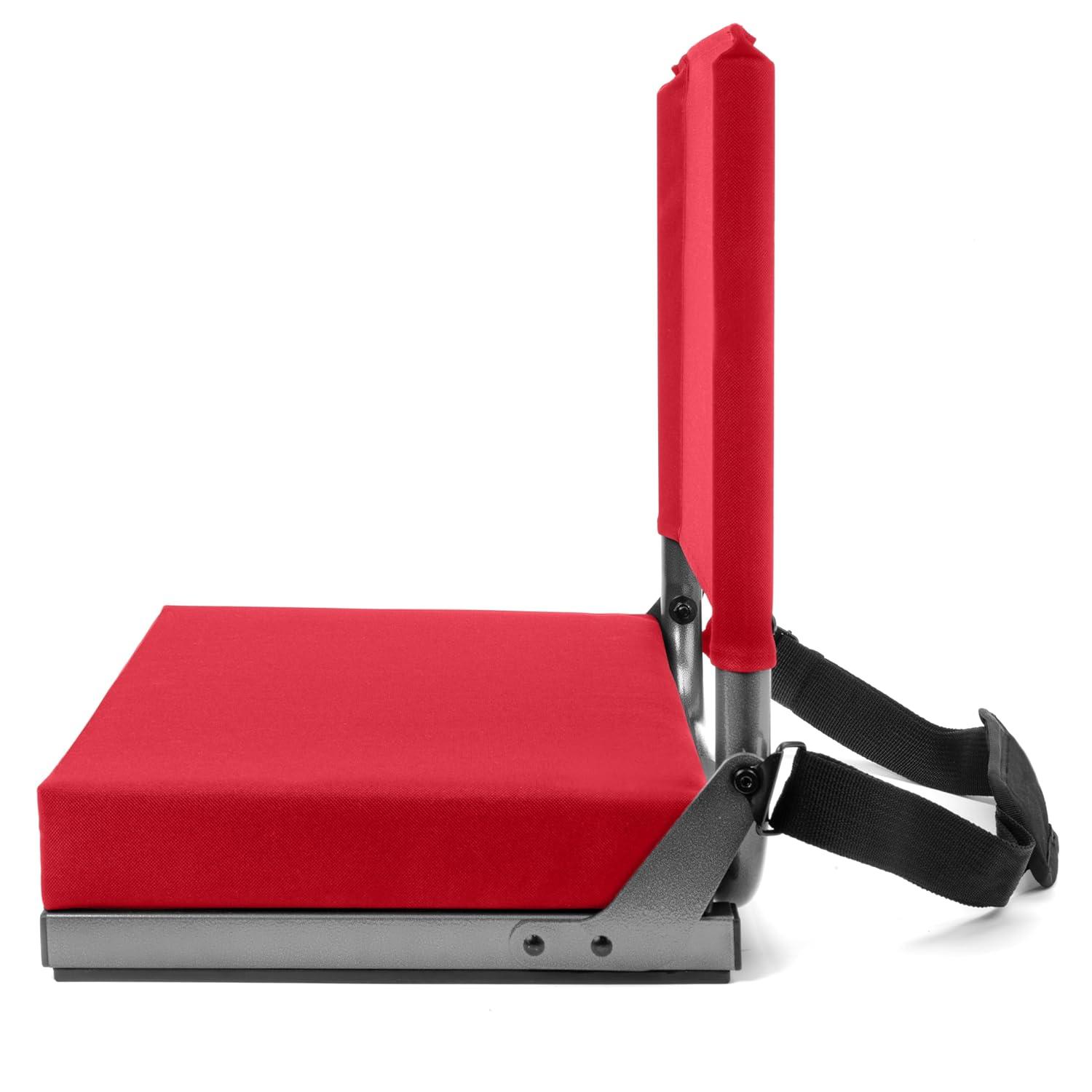 Cascade Mountain Tech Ultra-Padded Stadium Seat for Bleachers, Red