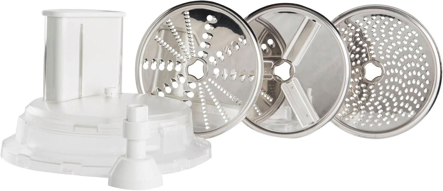 Large White and Stainless Steel Slicer Shredder Attachment