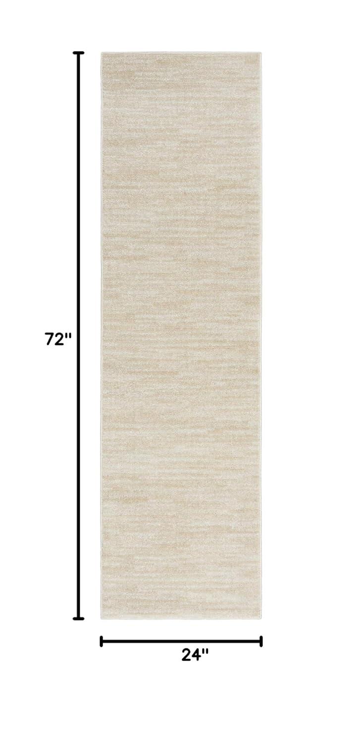 Nourison Essentials Easy Care Indoor Outdoor Area Rug - Ivory Beige 2' x 6'