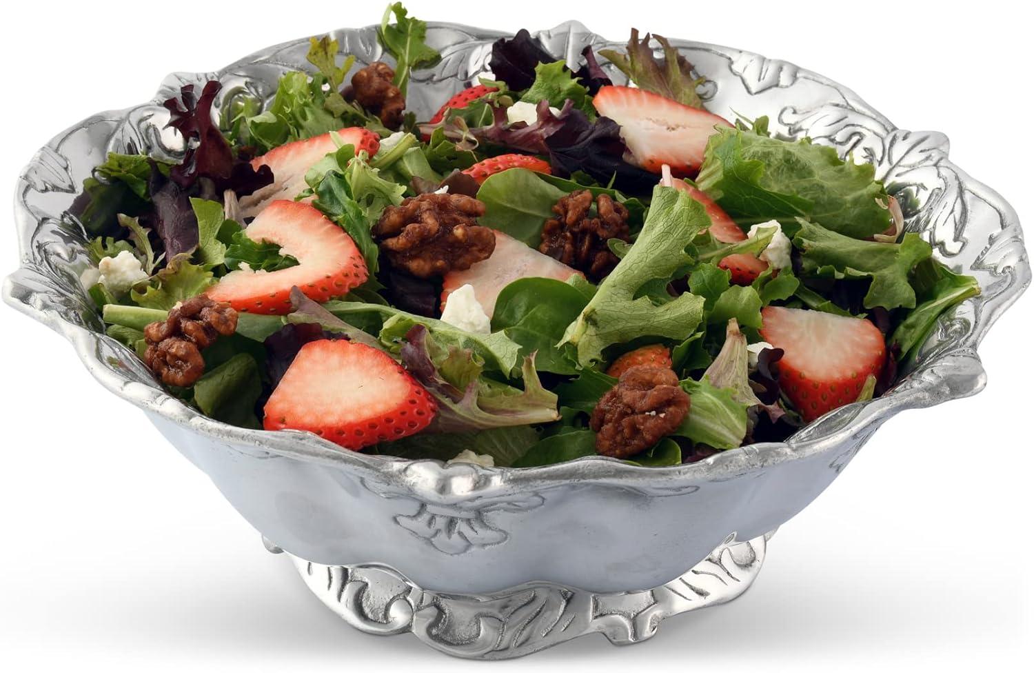 Arthur Court Designs Fleur De Lis Aluminum Salad Bowl