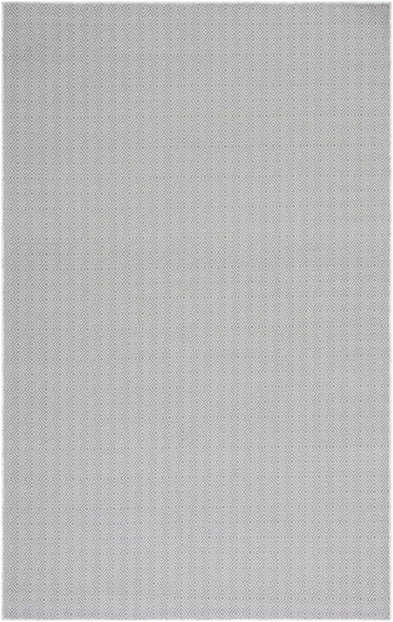Hampton HTN230 Indoor/Outdoor Machine Made Area Rug - 5'1"x7'6" - Grey - Safavieh