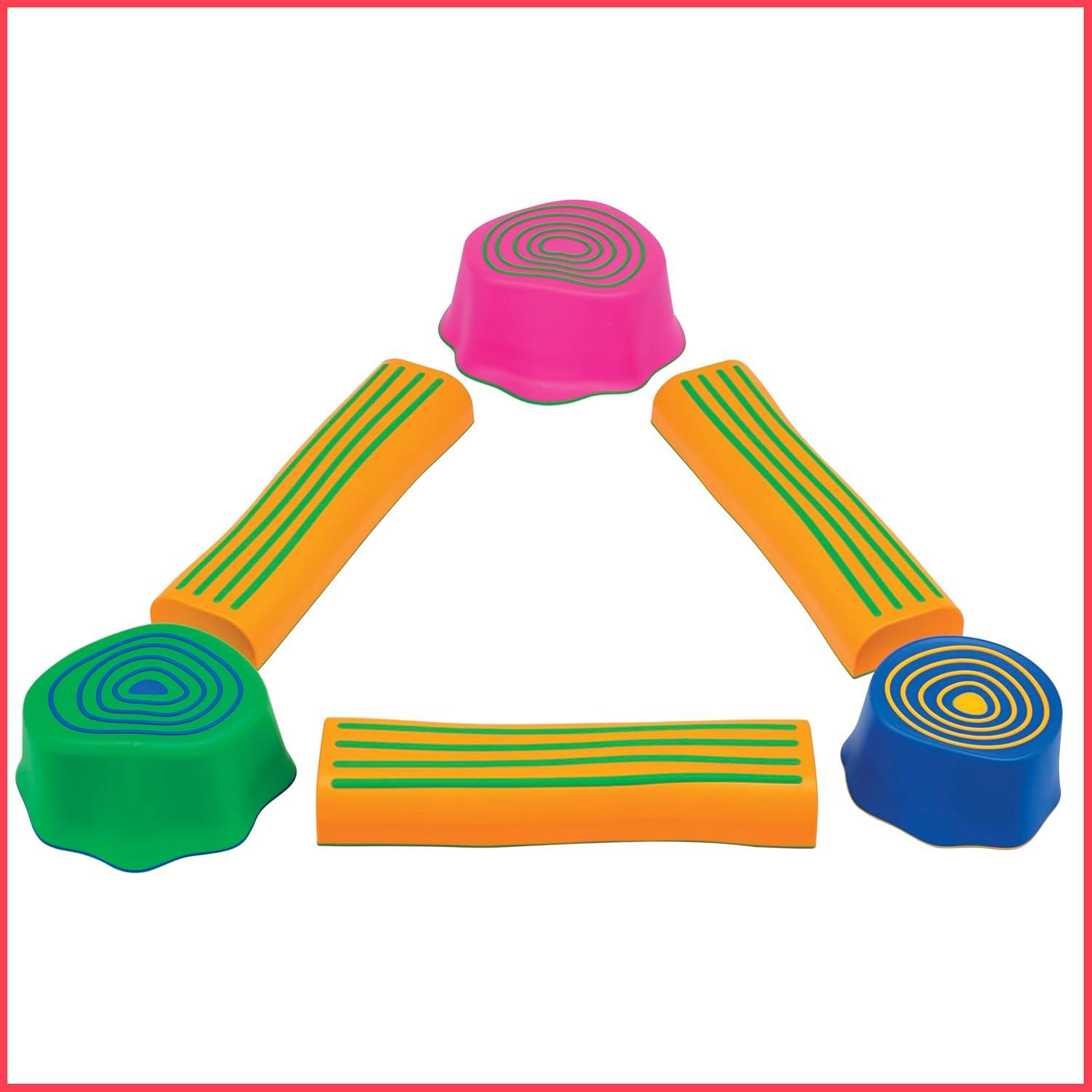 Colorful Plastic Stumps and Logs Obstacle Course Set