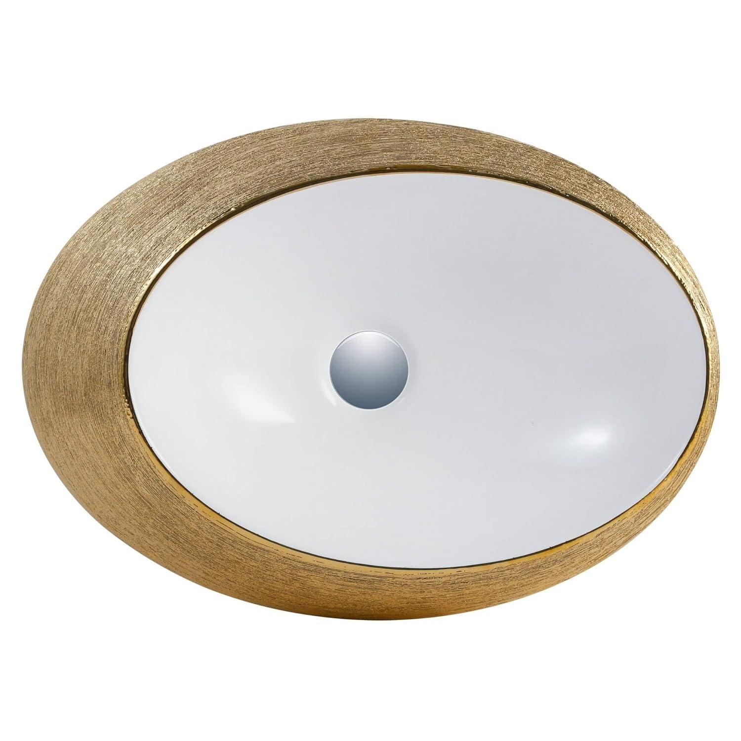 Vitreous China Oval Vessel Bathroom Sink