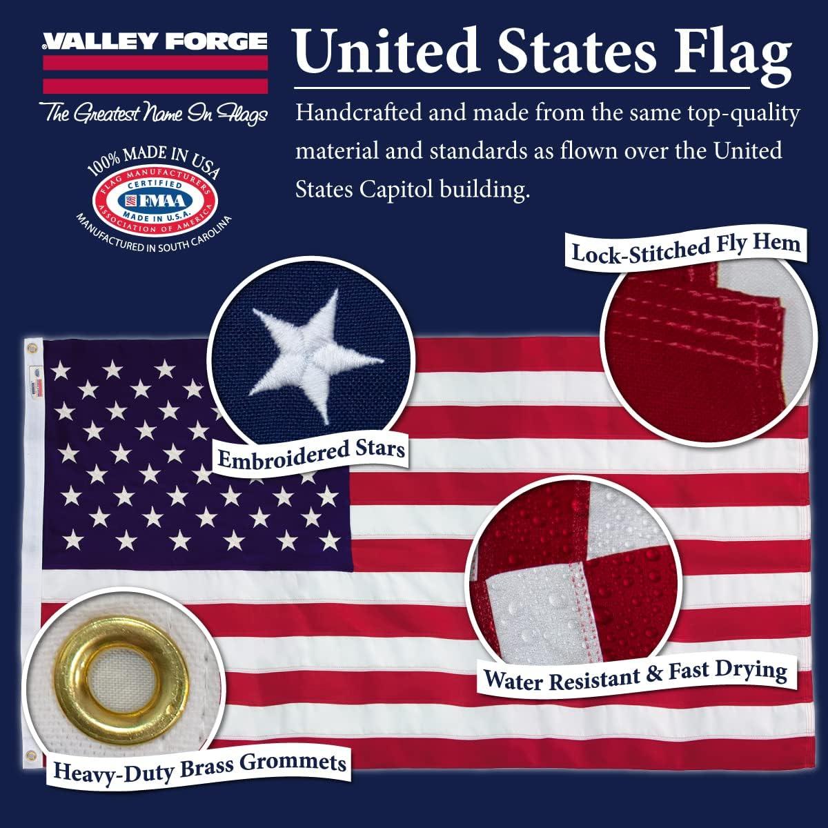 Valley Forge American Flag 36 in. H X 60 in. W Model No. USPN-1