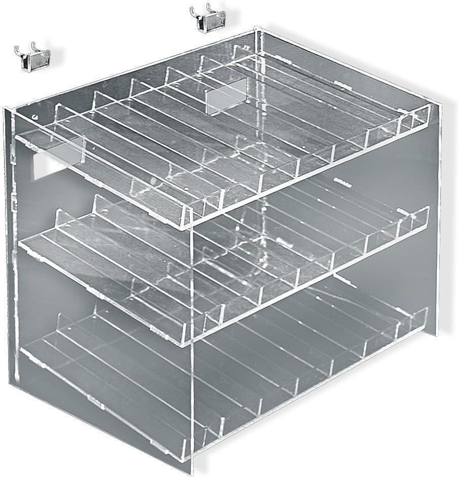 Azar Displays Three-Tier 21 Compartment Display, 7-Comp per Tier. Dimensions: 12"W x 8.5"D x 10.5"H