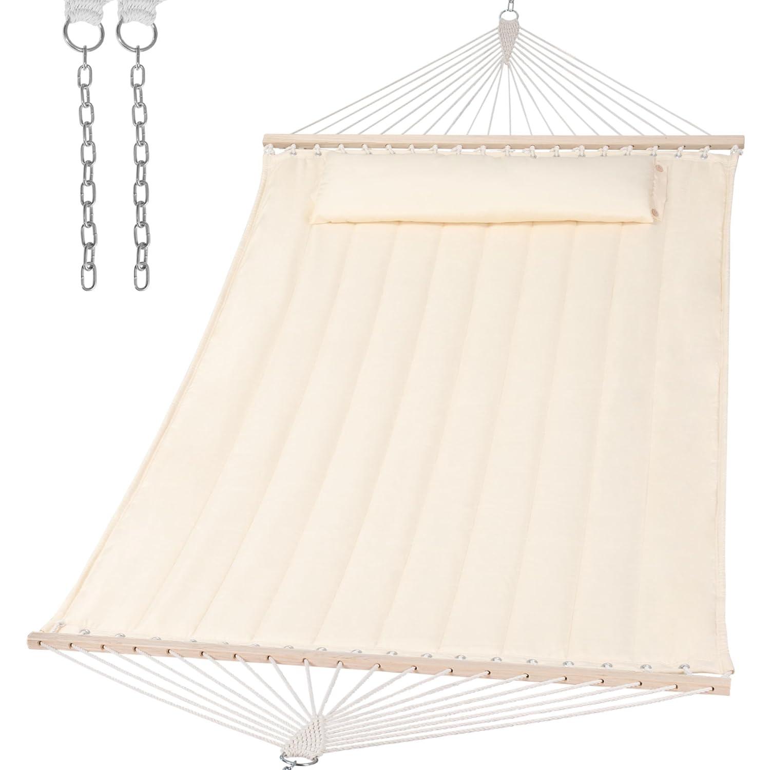 2-Person Quilted Polyester Spreader Bar Hammock