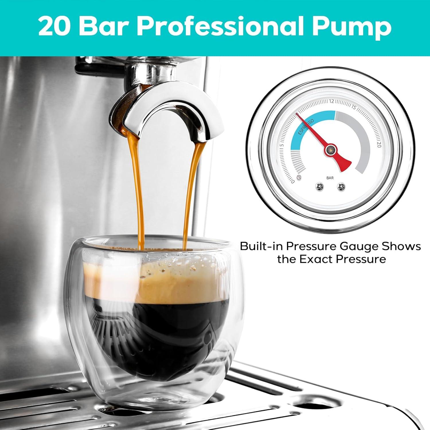 CASABREWS All-in-One Espresso Machine with Grinding Memory Function