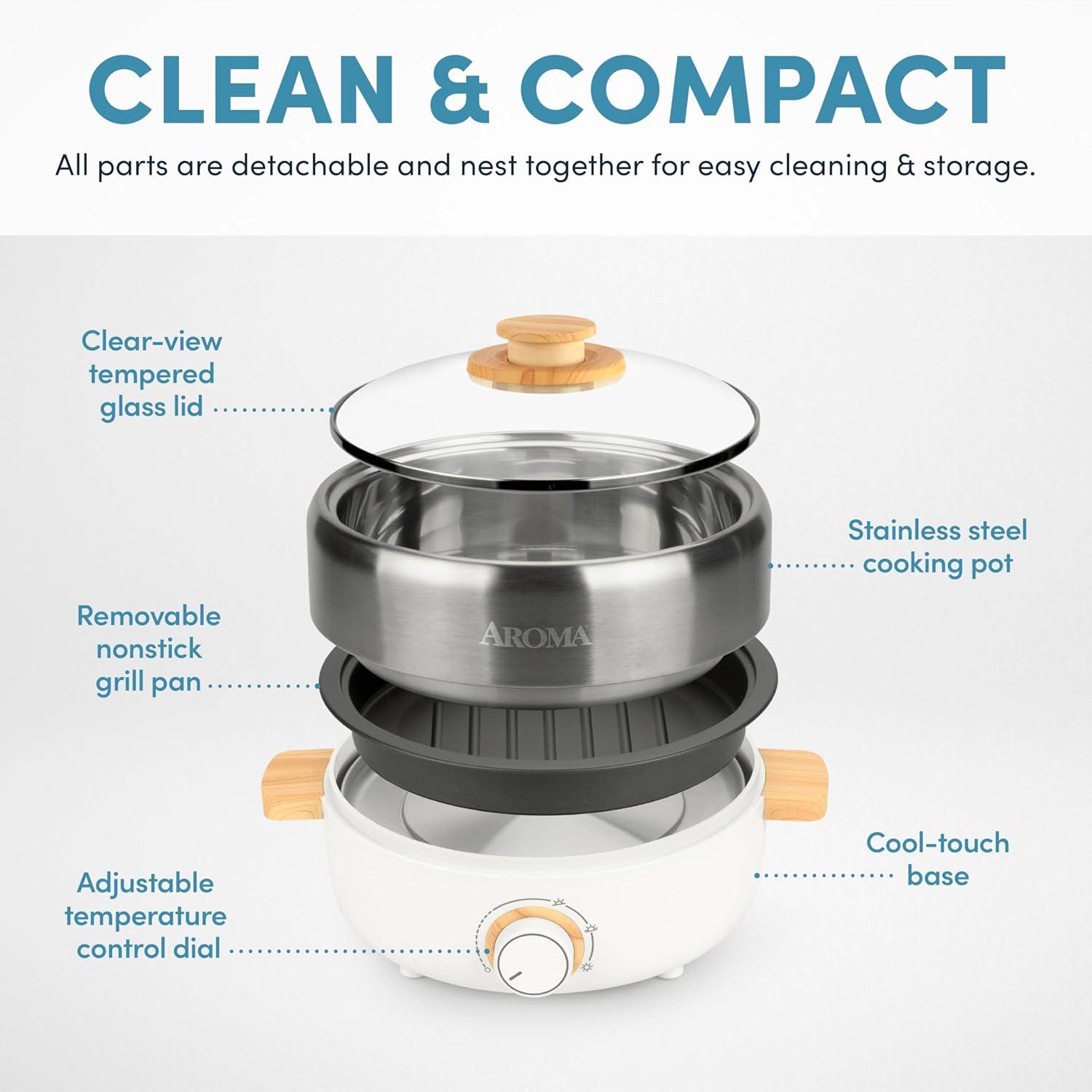AROMA ® 2.5-Qt. Multi-Grill Hot Pot