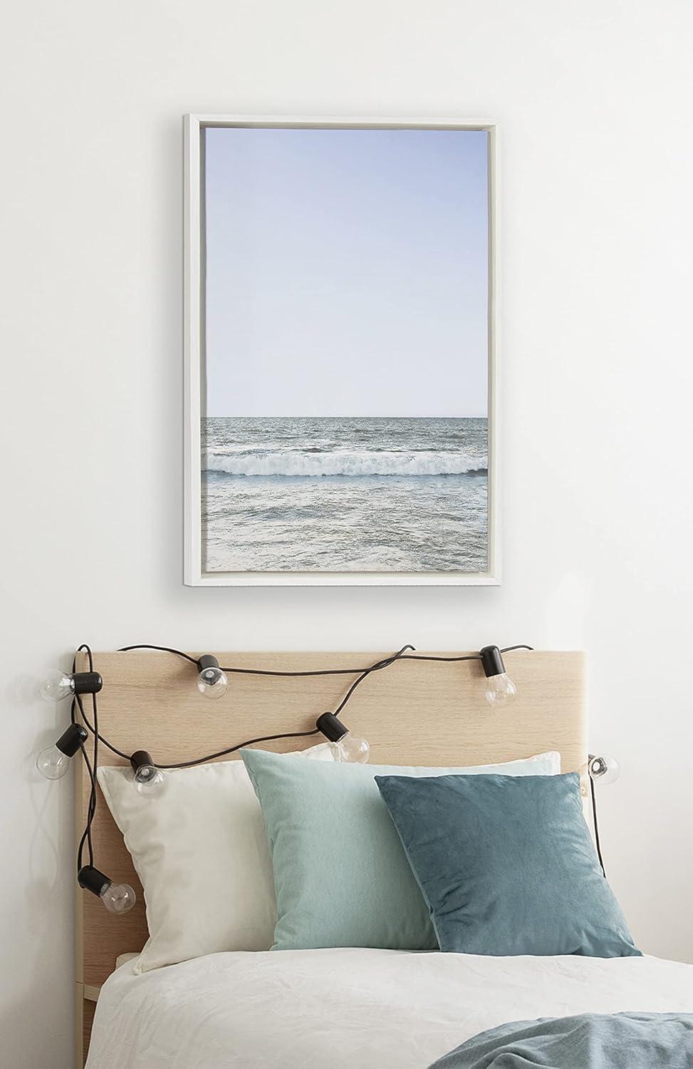 Sylvie Pale Blue Sea by The Creative Bunch Studio Framed Wall Canvas - Kate & Laurel All Things Decor