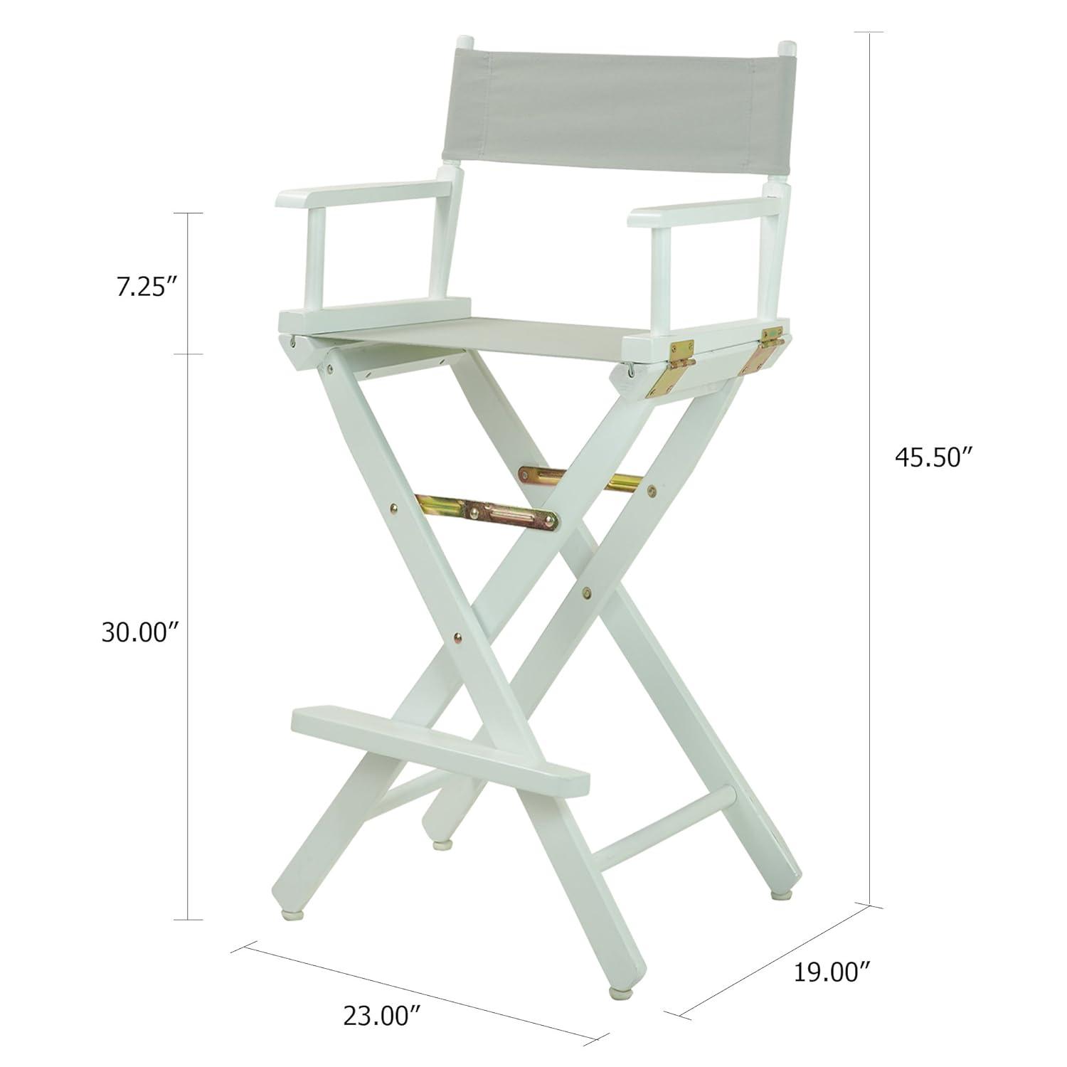"30" Director's Chair White Frame-Gray Canvas"