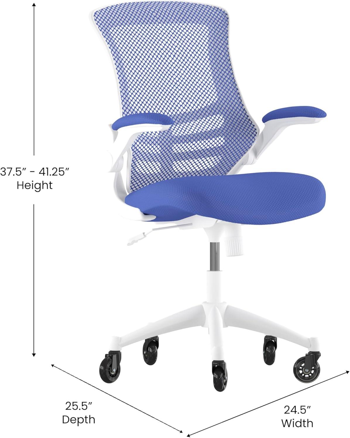 Flash Furniture Regent Park Ergonomic Swivel Task Chair with Roller Wheels & Flip Up Arms