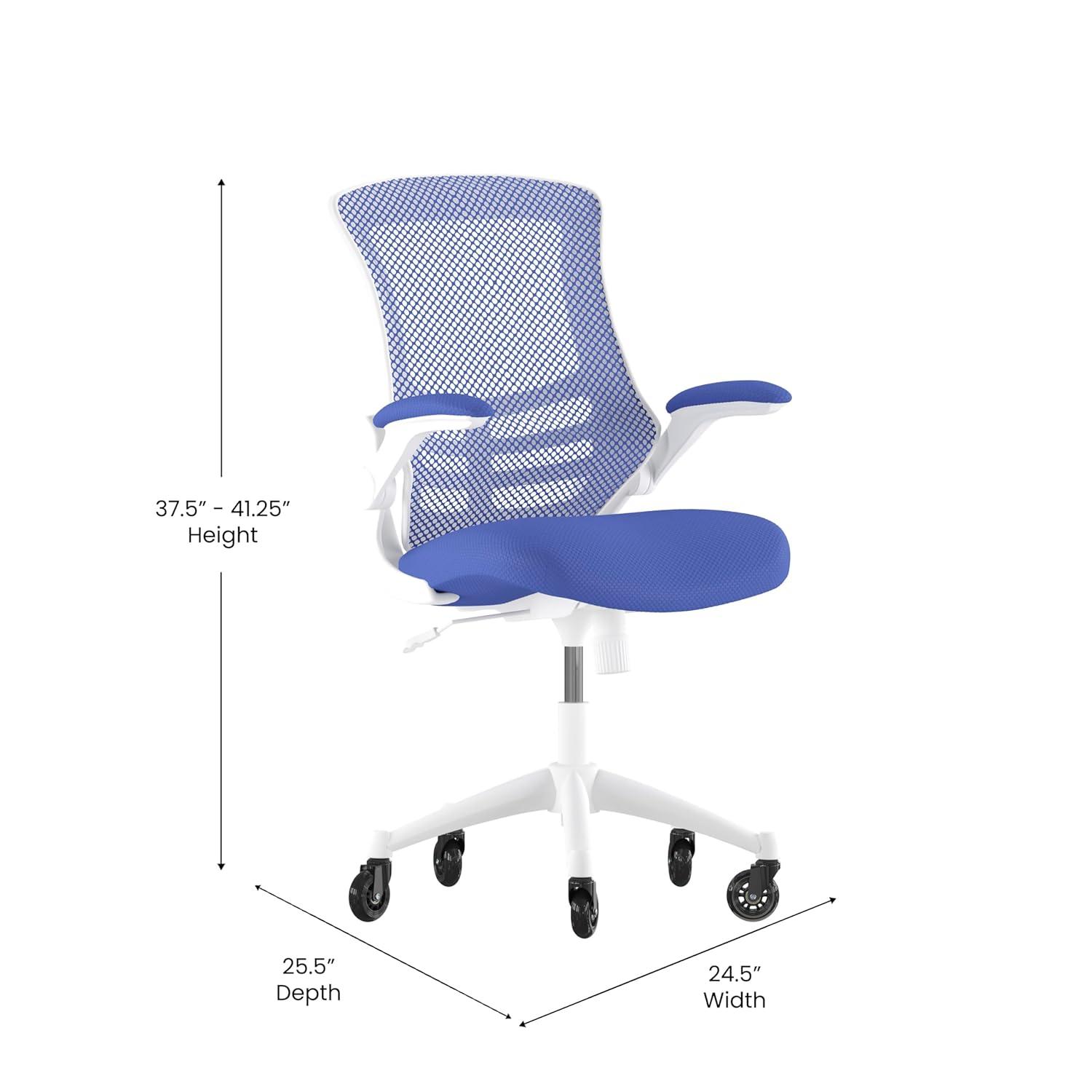 Flash Furniture Regent Park Ergonomic Swivel Task Chair with Roller Wheels & Flip Up Arms