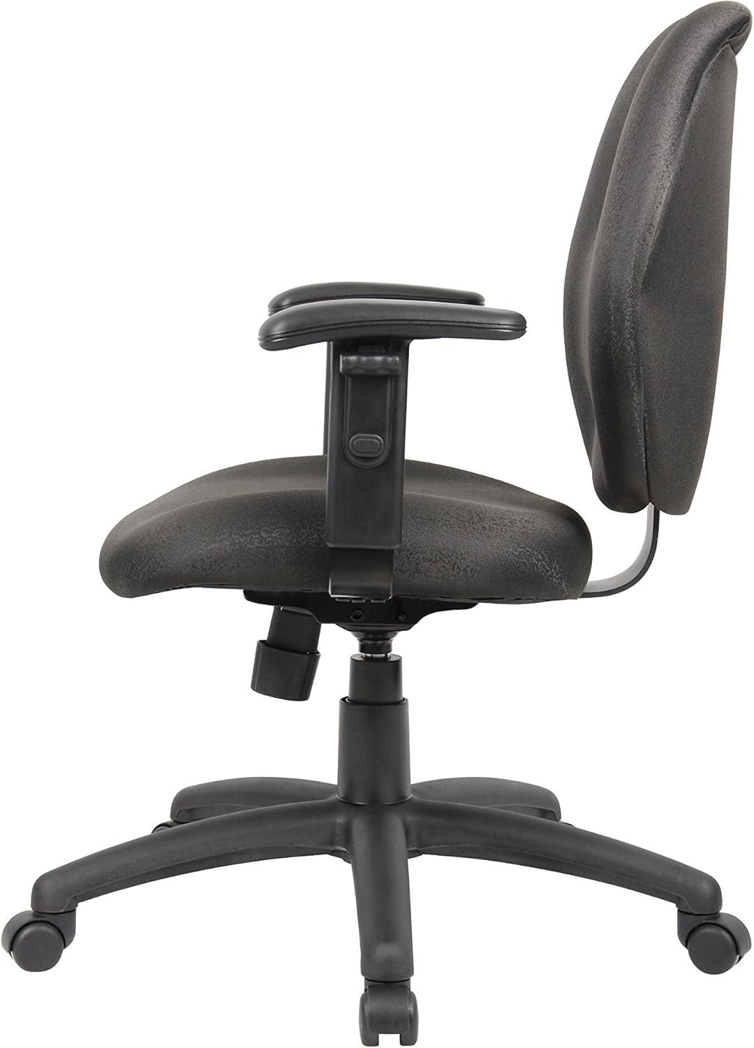 Black Ergonomic Fabric Task Chair with Adjustable Arms