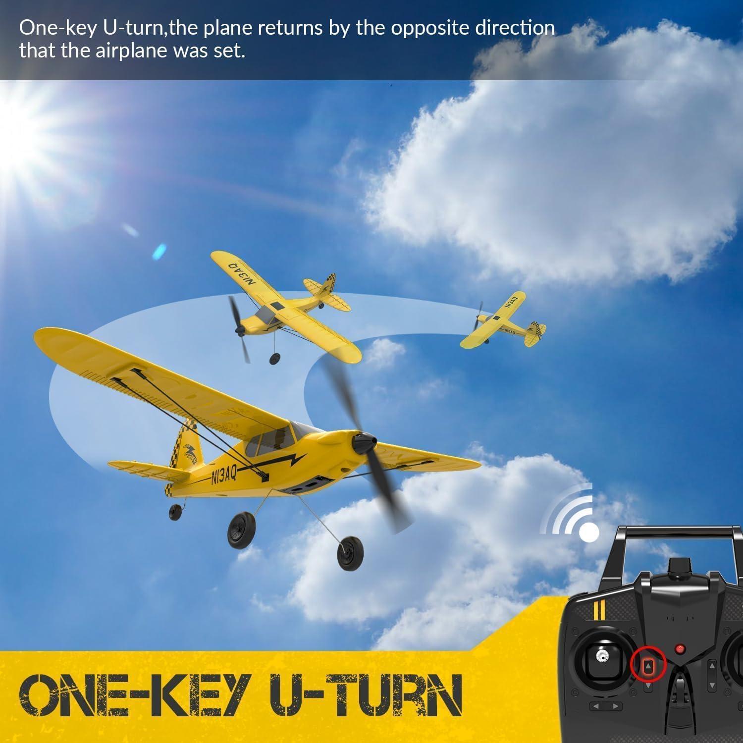 Yellow 3CH Remote Control Airplane with Gyroscope and 2.4 GHz