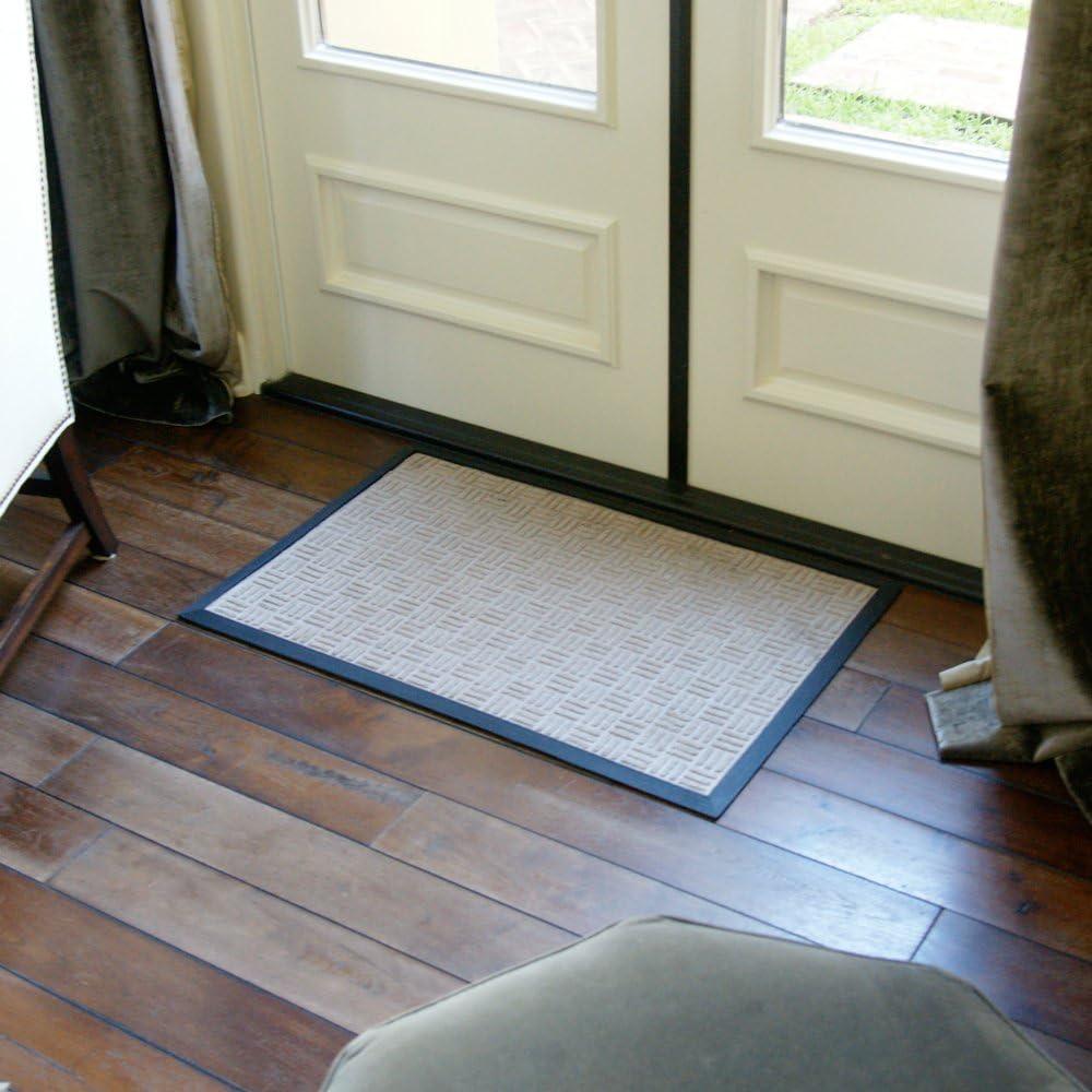 Rubber-Cal "Wellington" Rubber Backed Carpet Doormat - 16 x 24 inches - Tan Polypropylene Mat