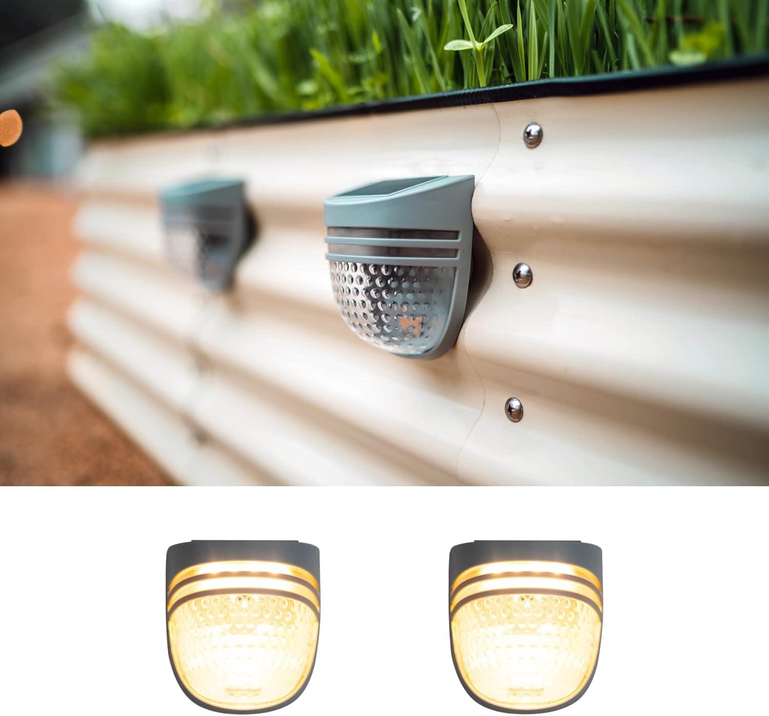 Add ons Dappled-Pebble Gray Outdoor Waterproof Solar Powered Integrated LED Deck Light Pack (Set of 2)