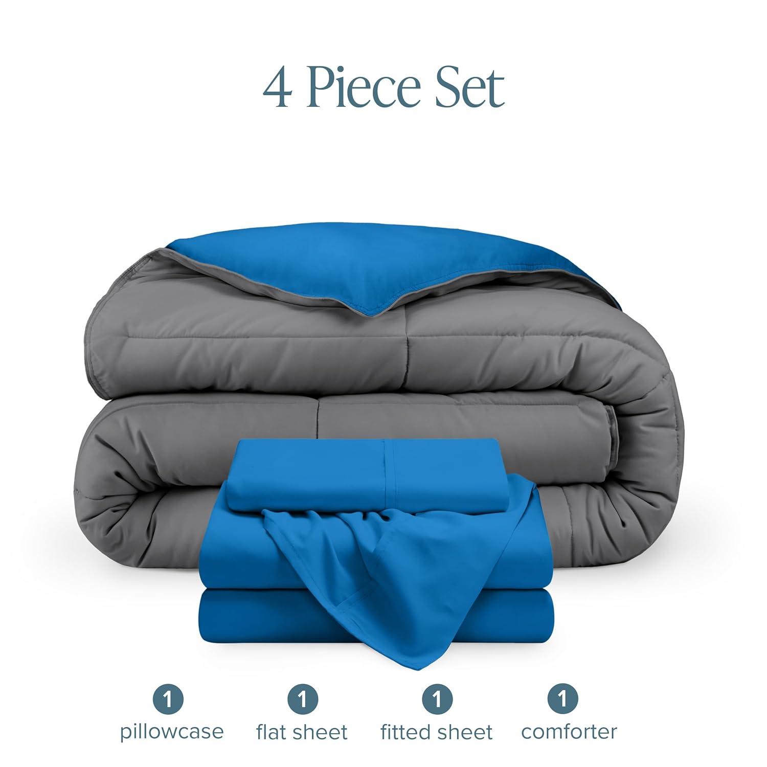 Bare Home 1800 Premium Microfiber Reversible Bed-In-A-Bag