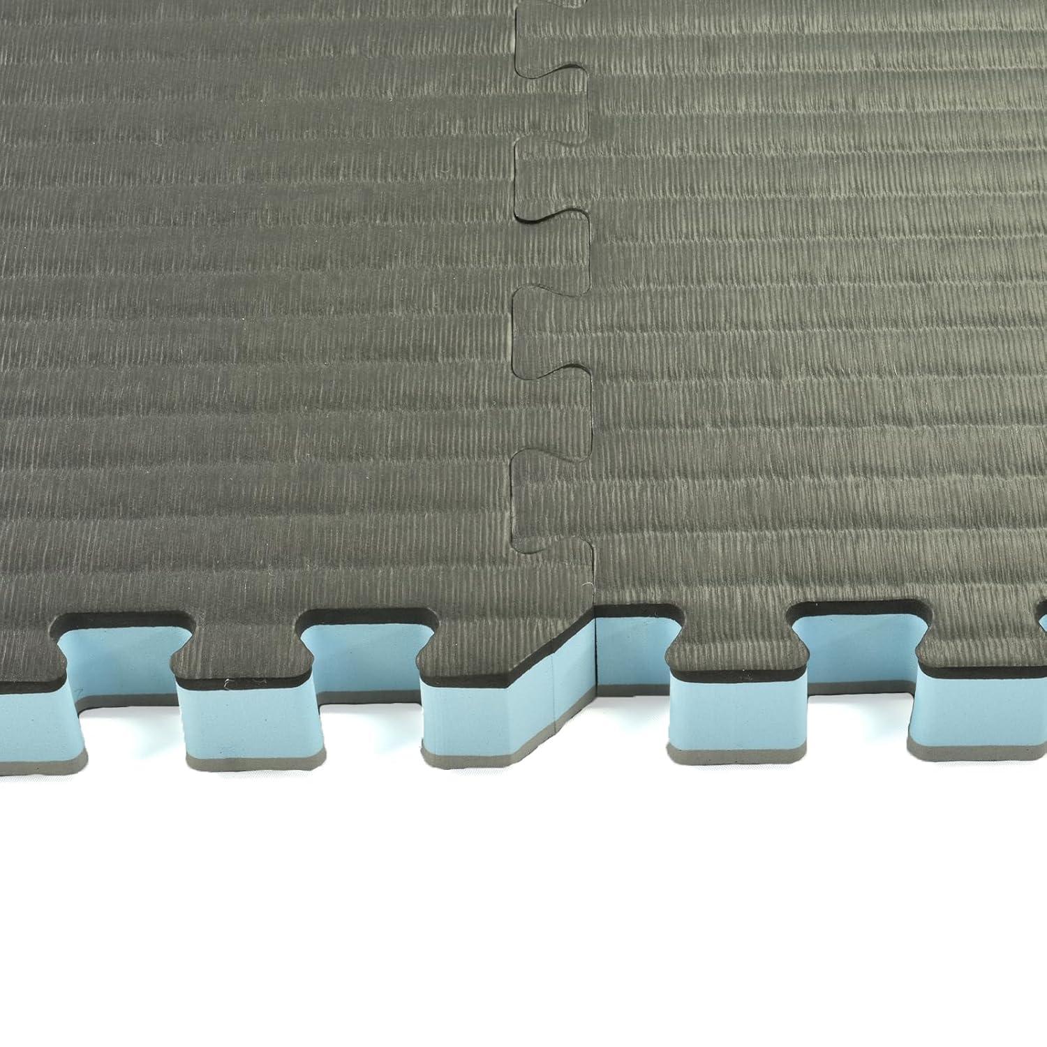Greatmats Home BJJ MMA Puzzle Mats for Judo, Jiu Jitsu, Black/Gray Tatami finish 10 Pack, 2x2 ft x 1.5 inch
