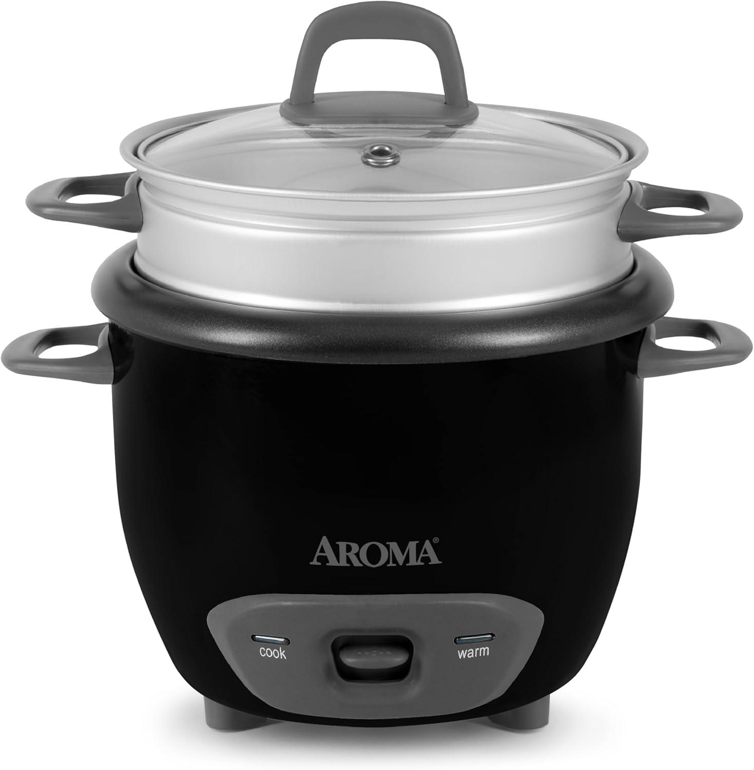 Aroma AROMA Rice Cooker, 7-Cup (Uncooked) / 14-Cup (Cooked), Steamer, Grain Cooker, 3Qt
