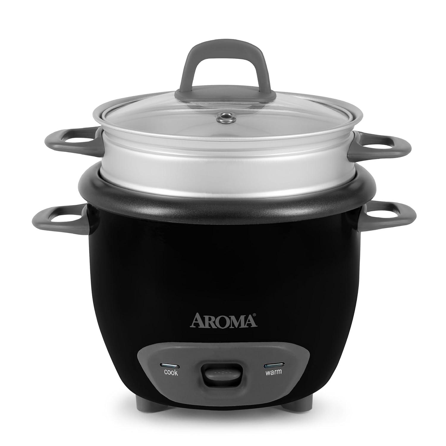 Aroma AROMA Rice Cooker, 7-Cup (Uncooked) / 14-Cup (Cooked), Steamer, Grain Cooker, 3Qt