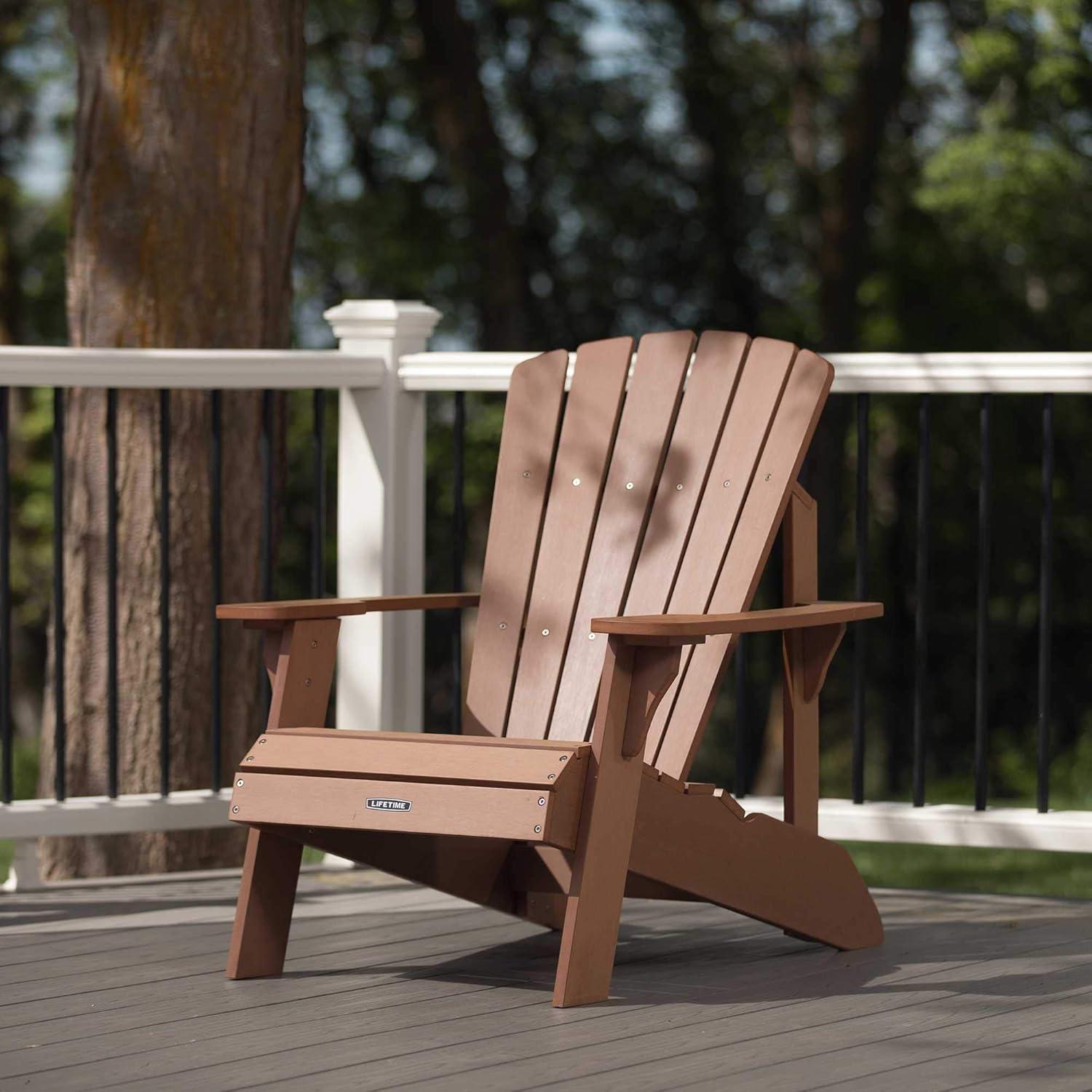 Weather-Resistant Polystyrene Adirondack Chair with Arms