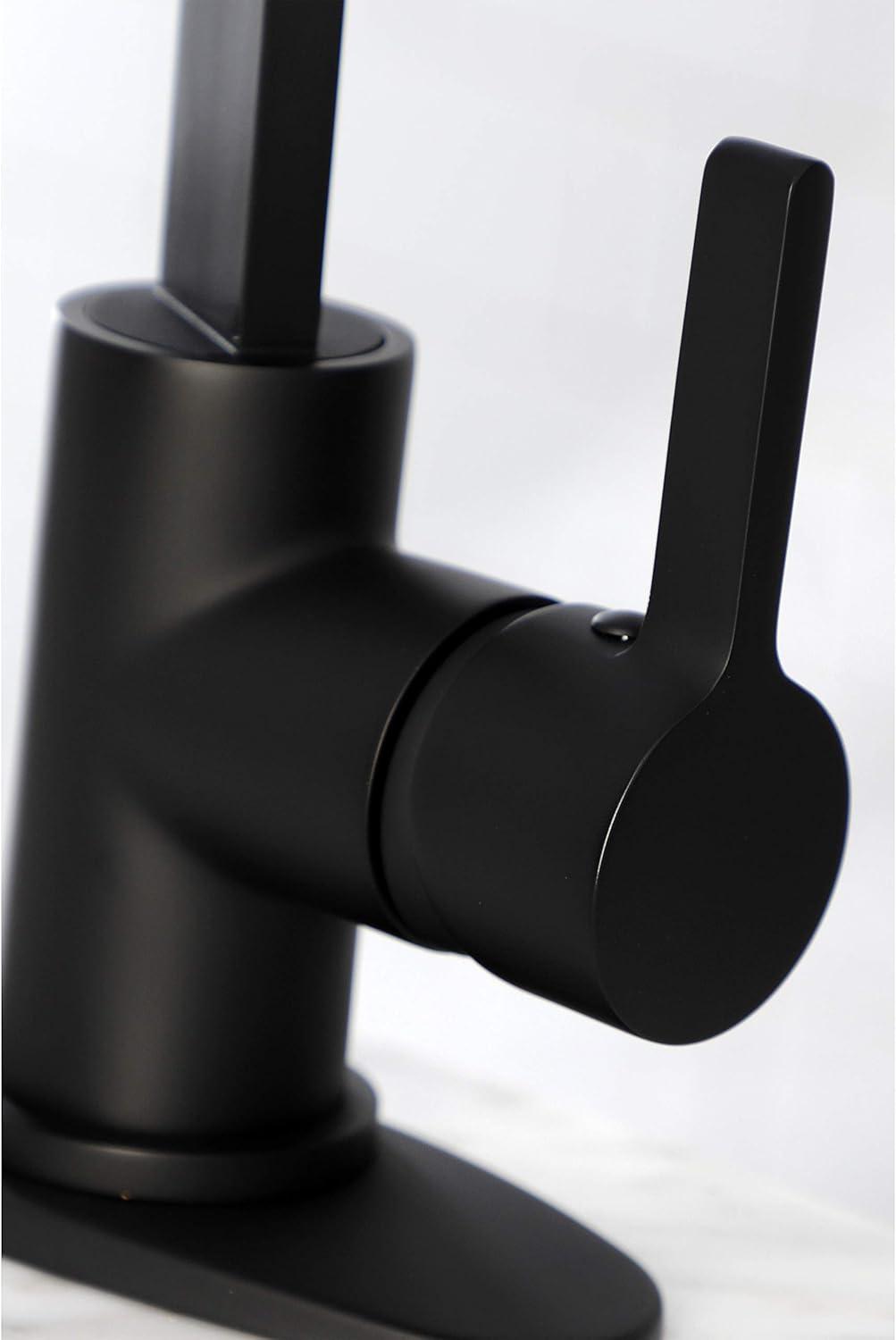 Matte Black Single-Handle Bar Faucet with High Spout