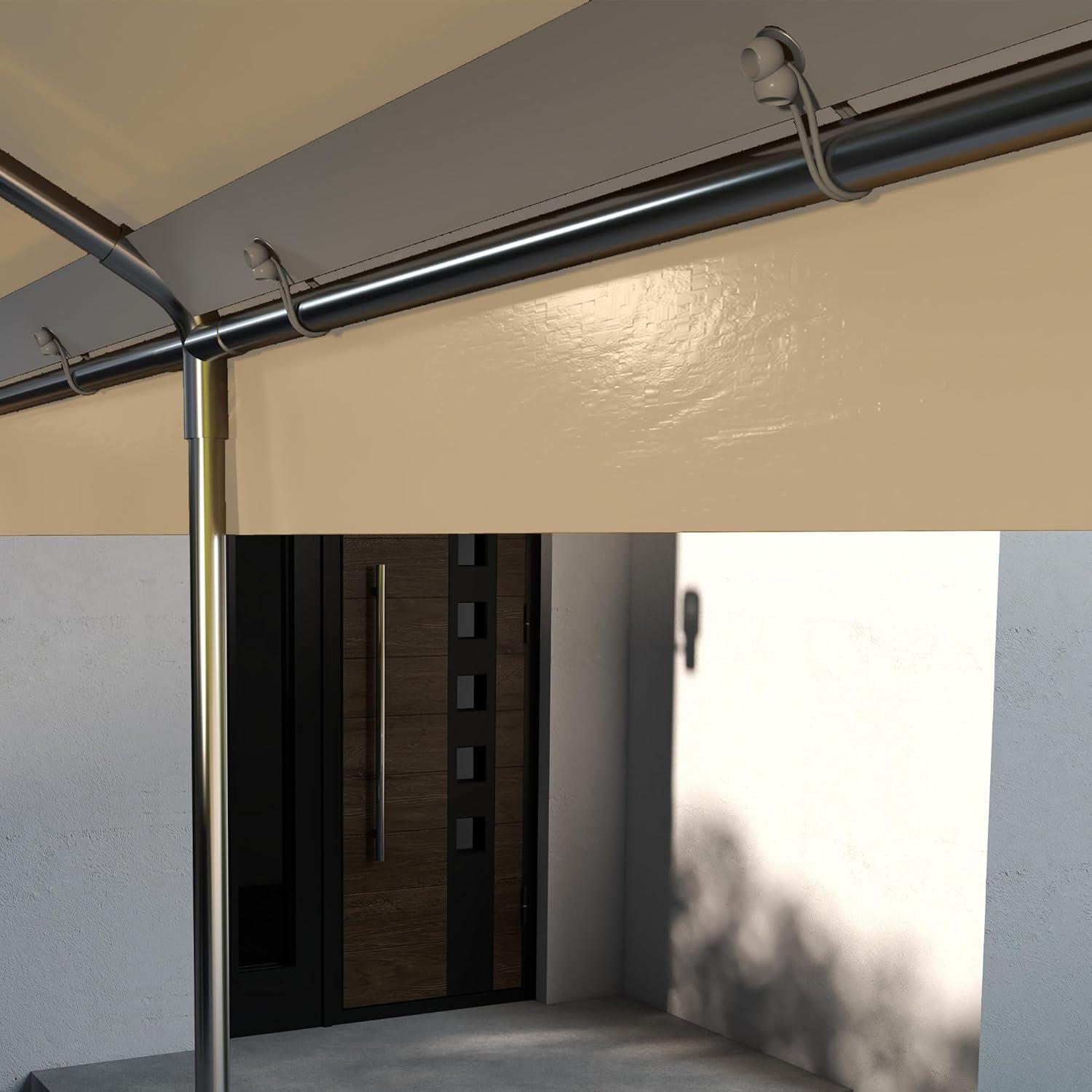 Beige 10' x 20' UV Resistant Carport Canopy Cover