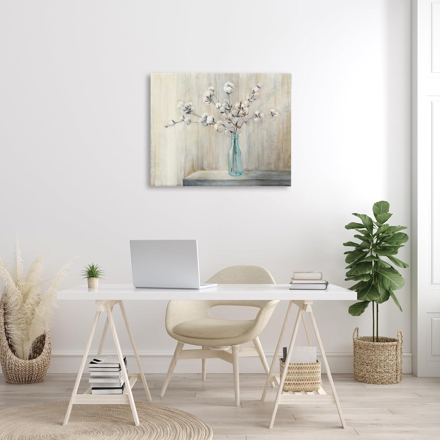 Stupell Industries Beautiful Cotton Flower Grey Brown Painting Canvas Wall Art by Julia Purinton