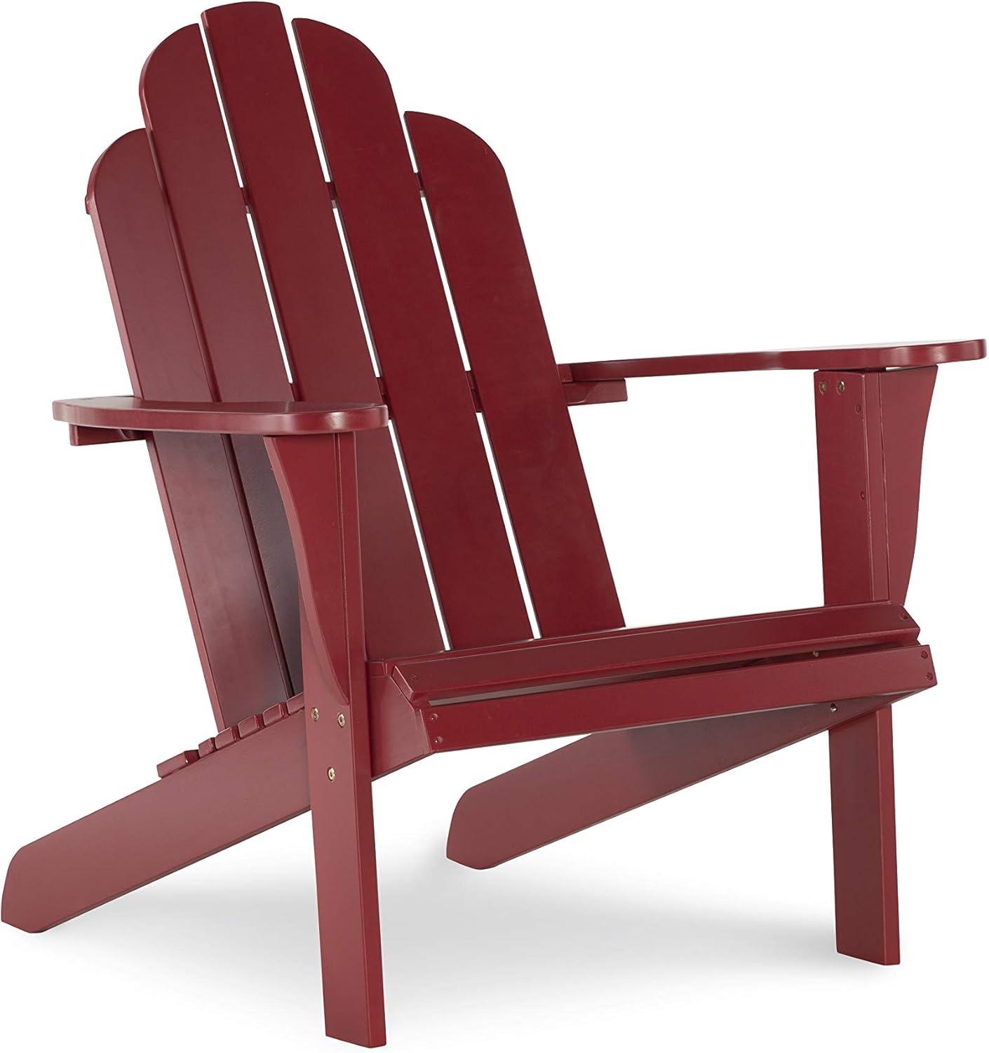 Linon Comfort Back Acacia Wood Adirondack Chair, Red Finish