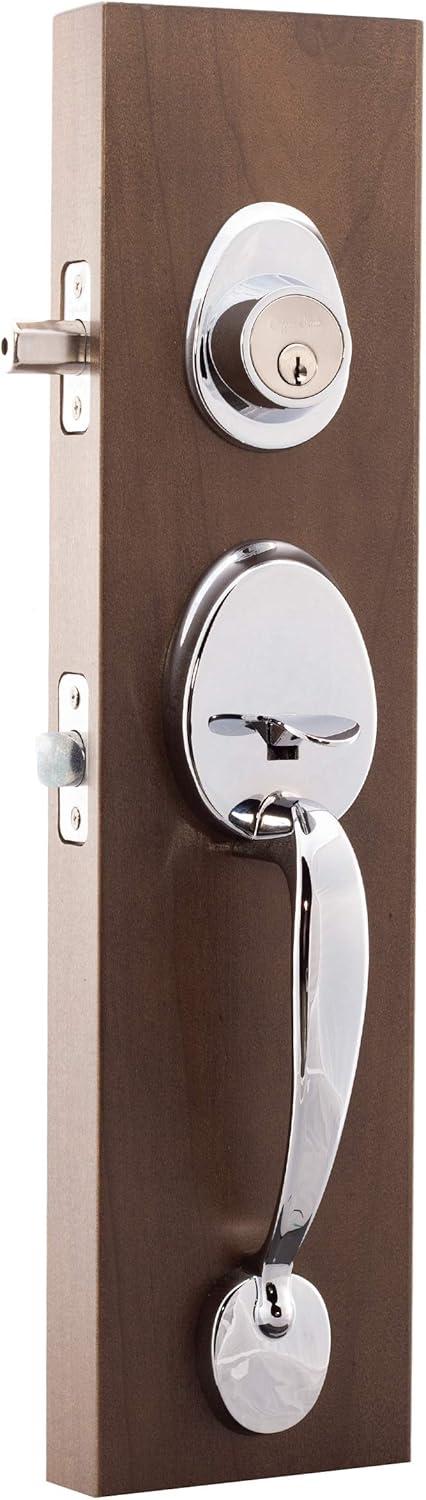 Copper Creek Handleset with Single Cylinder Deadbolt and Door Knob and Colonial Rosette