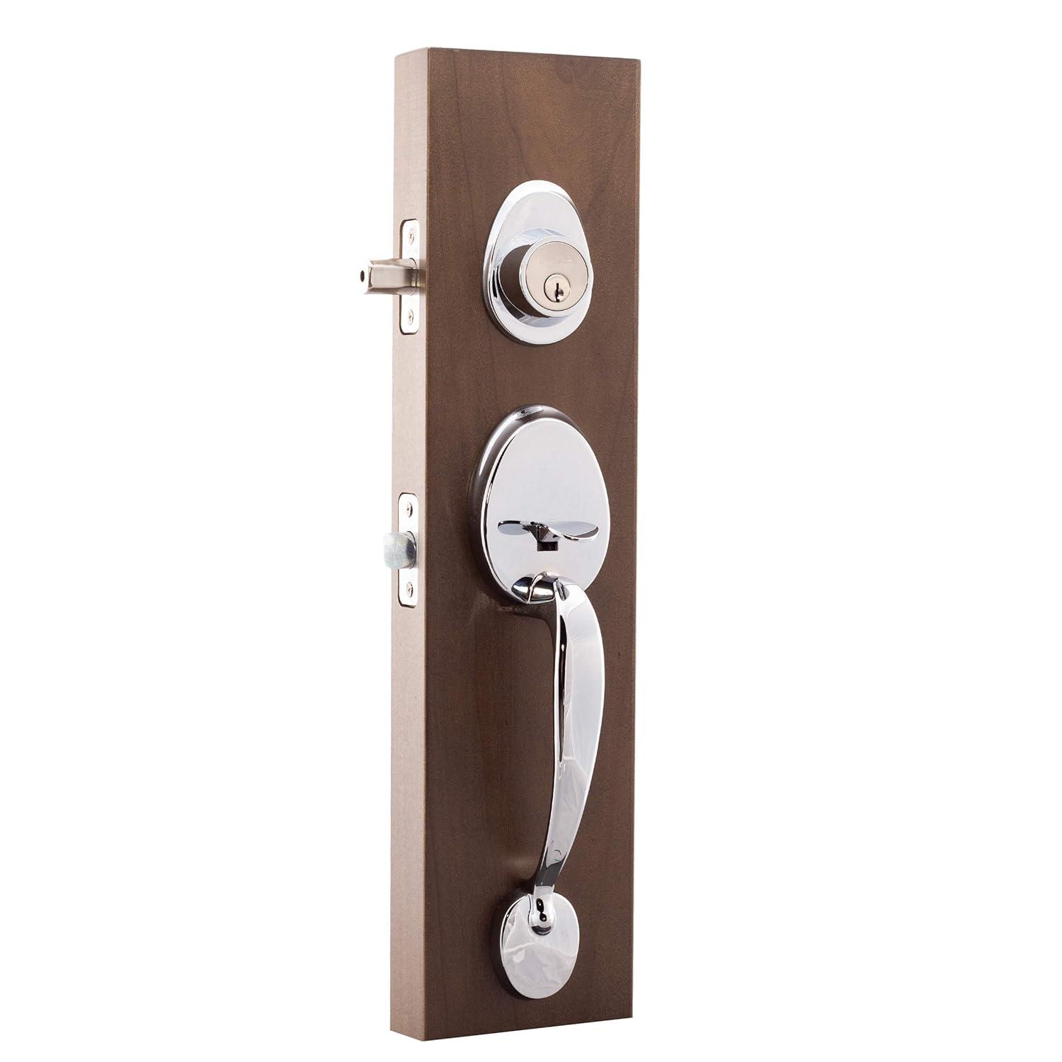 Copper Creek Handleset with Single Cylinder Deadbolt and Door Knob and Colonial Rosette