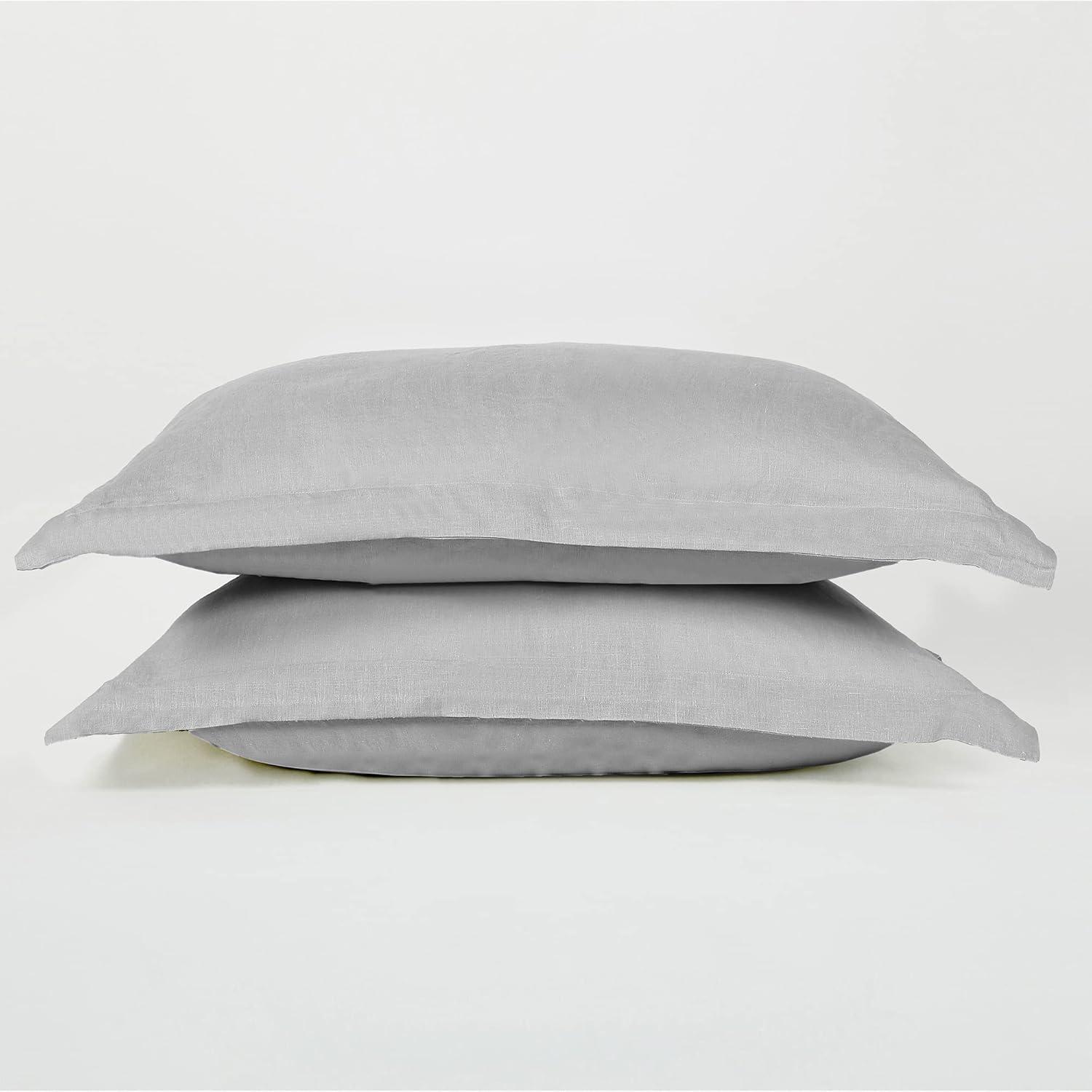 Dove Gray Organic Linen King Sham Set