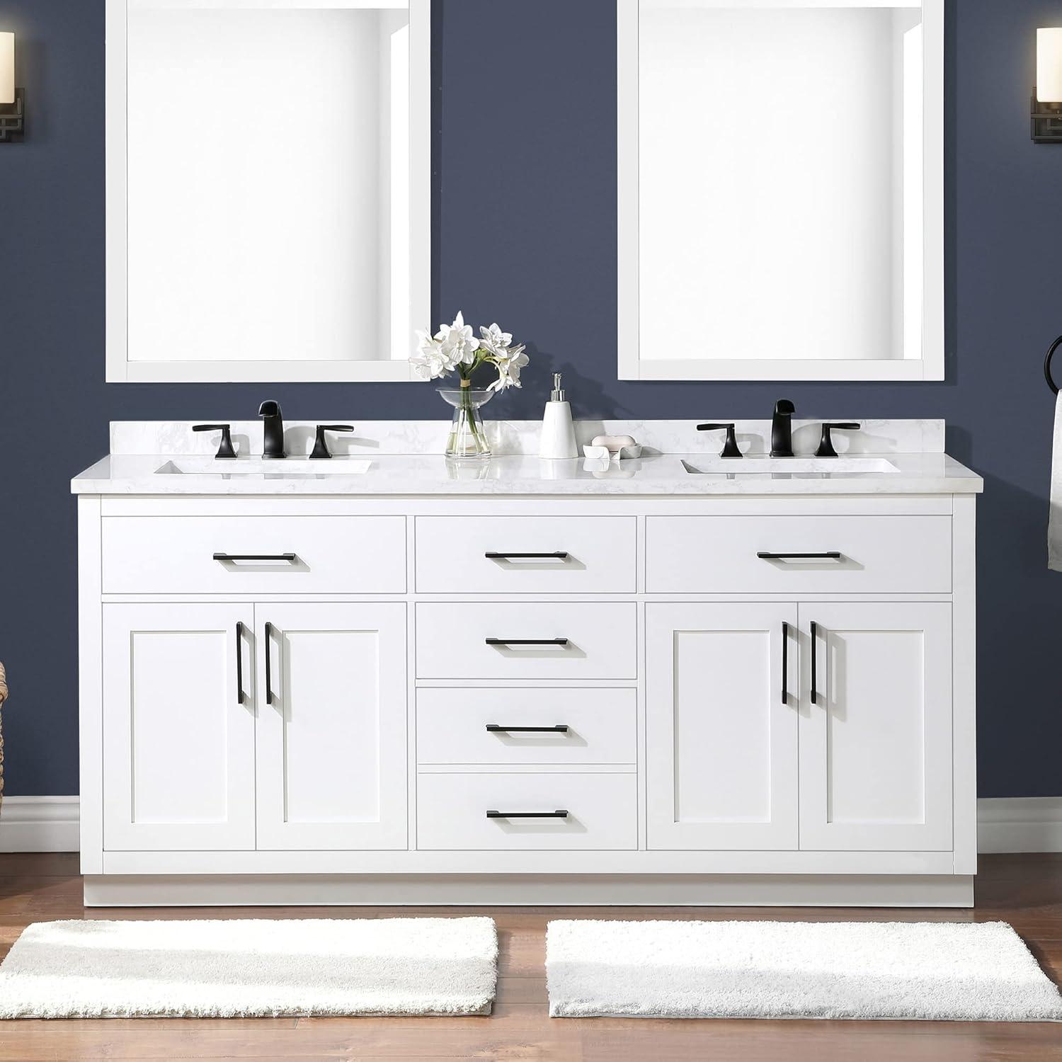 OVE Decors Athea 72 in. W Bath Vanity with Premium Countertop and Power Bar