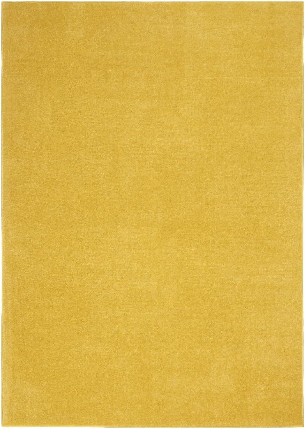 Sunny Yellow 6' x 9' Synthetic Reversible Outdoor Rug