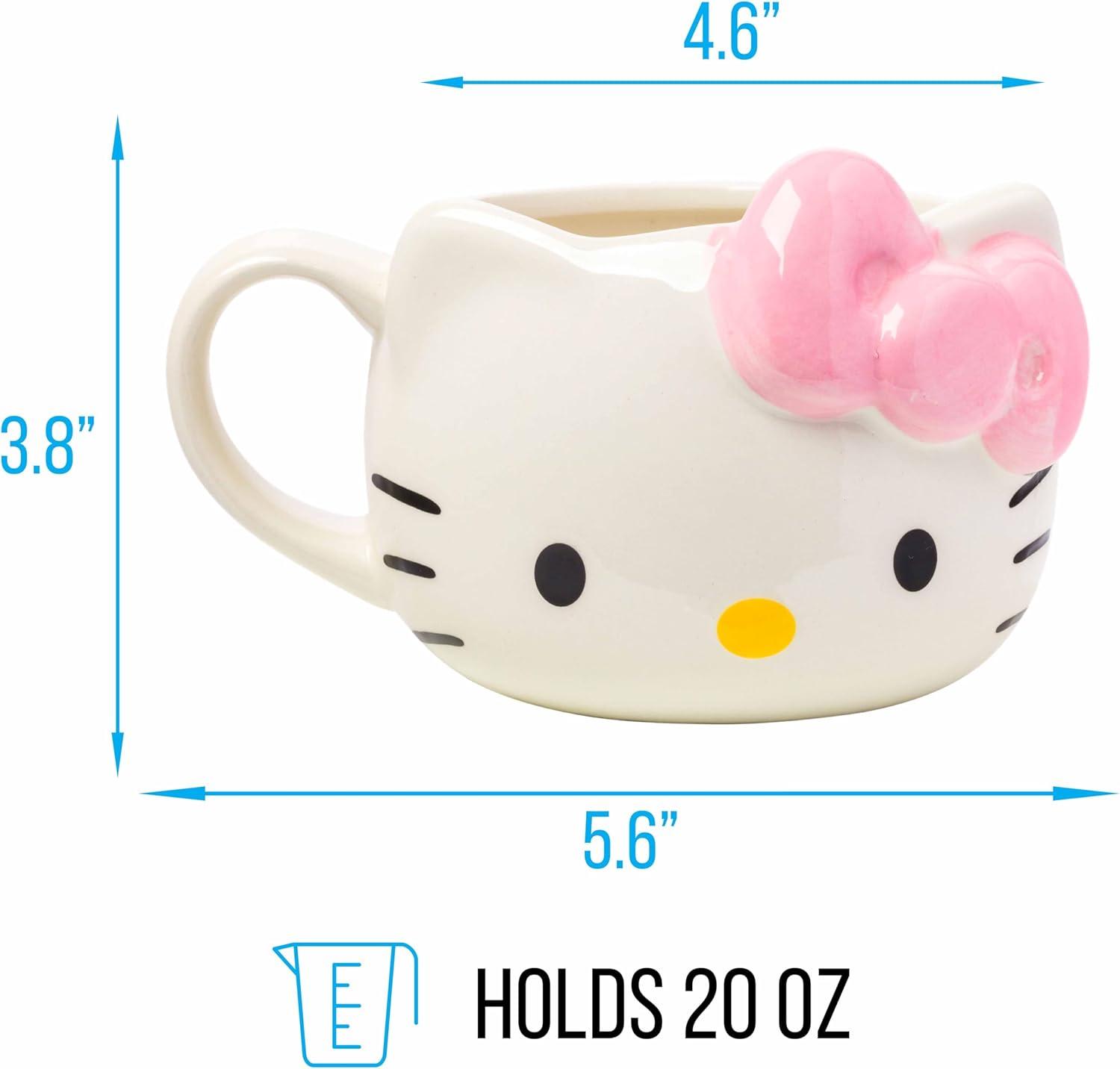 Hello Kitty Pink Bow 3D Sculpted Ceramic Mug, 20oz