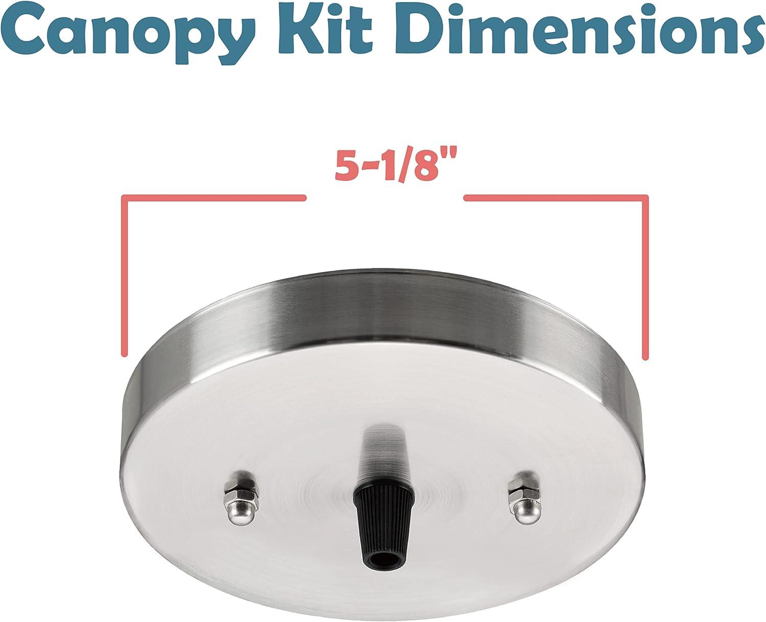 Aspen Creative 21512-22 Canopy Kit, 5-1/8"D, 7/16" Center Hole, Matte White, 2PK