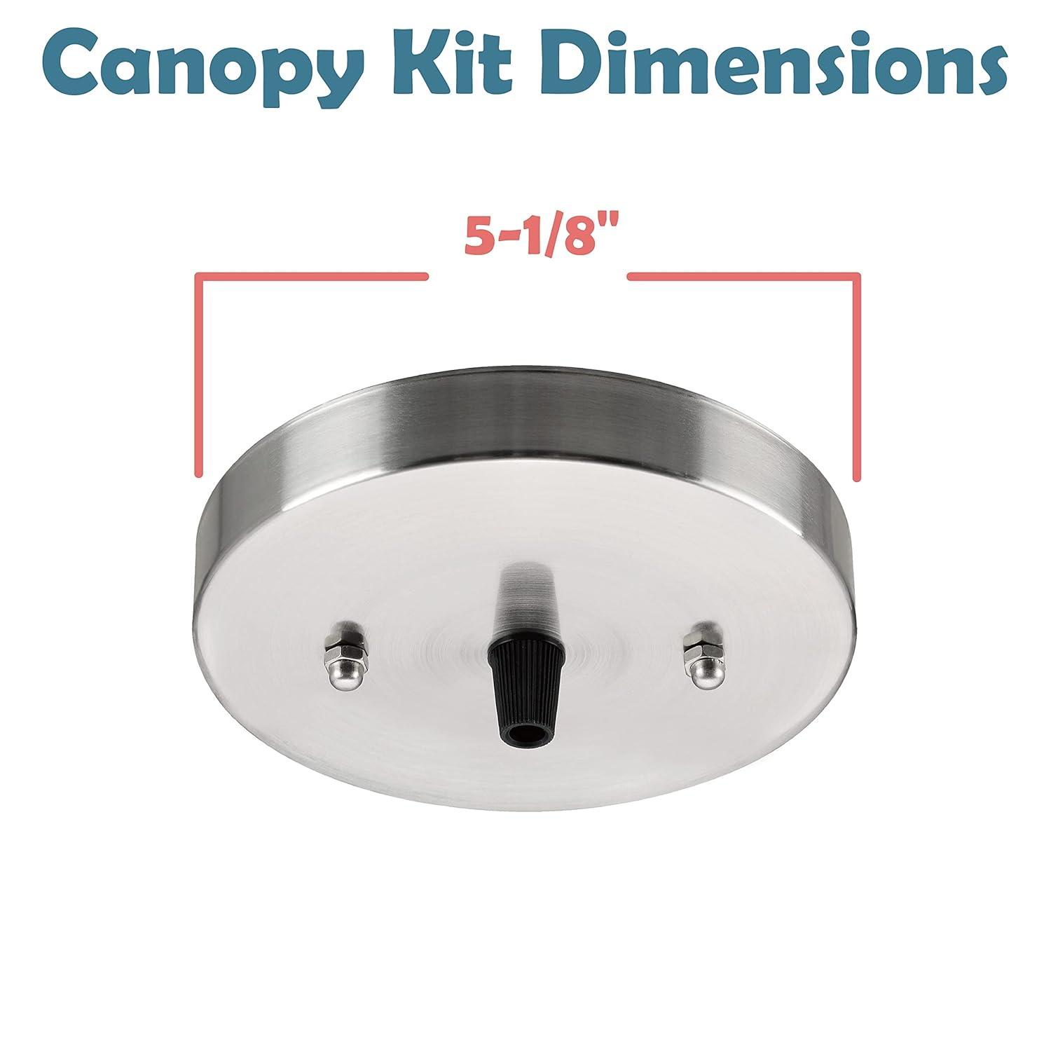 Aspen Creative 21512-22 Canopy Kit, 5-1/8"D, 7/16" Center Hole, Matte White, 2PK