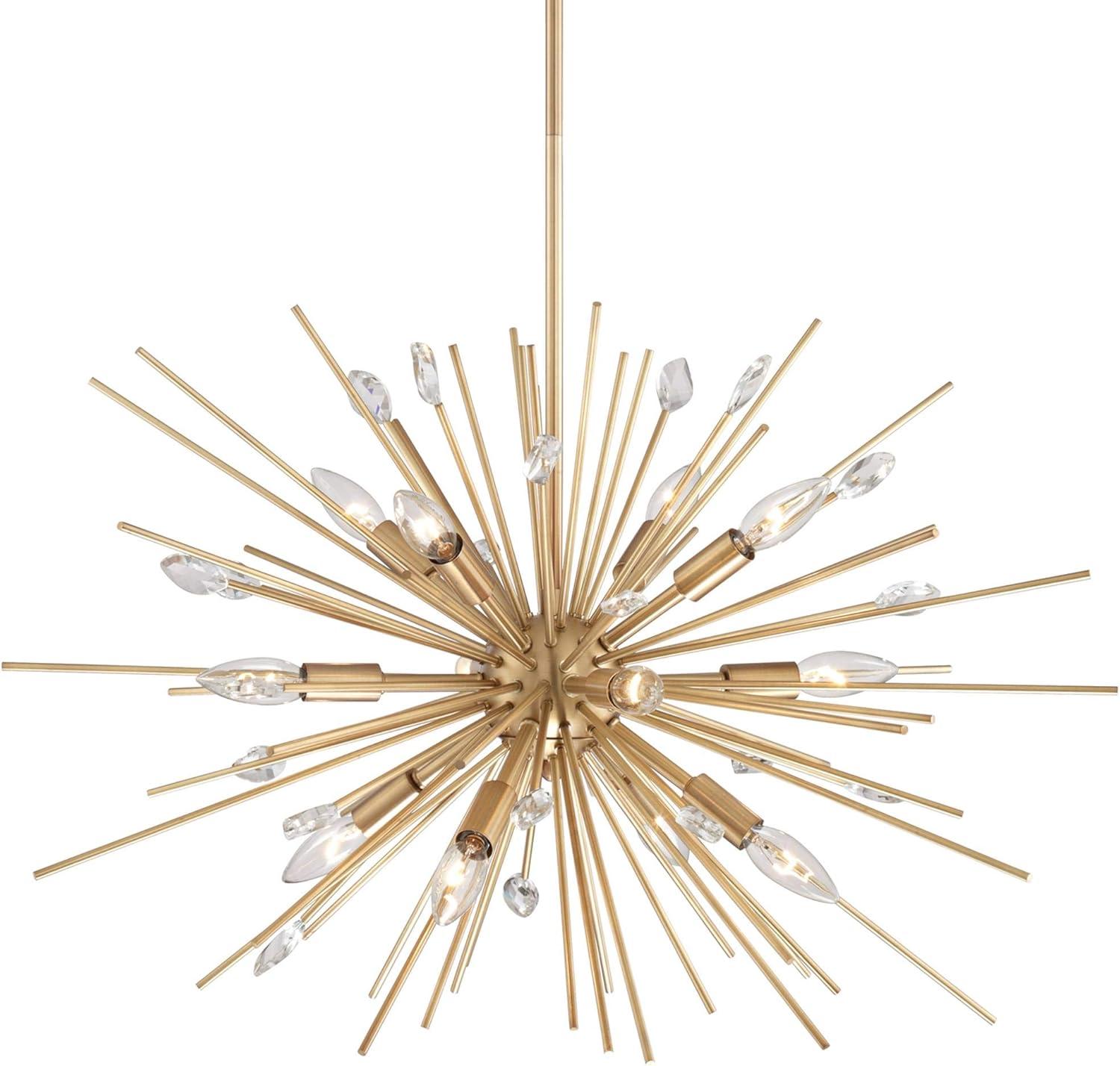 Possini Euro Design Janae Plated Gold Chandelier 29 1/2" Wide Modern Sputnik 12-Light Fixture for Dining Room House Foyer Kitchen Island Entryway