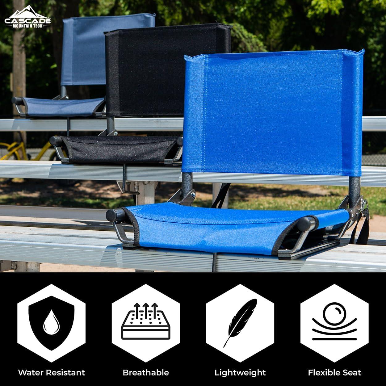 Cascade Mountain Tech Extra-Wide Stadium Seat for Bleachers, Maroon
