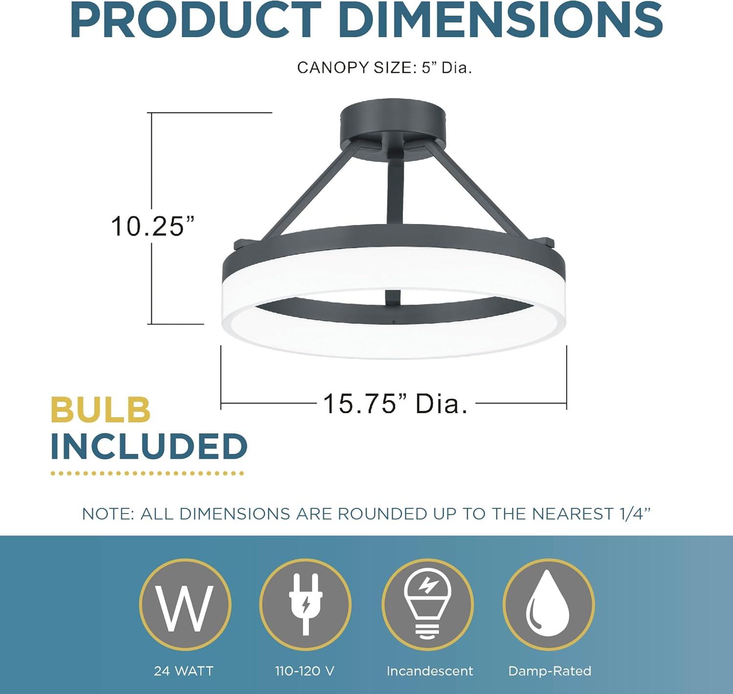 Danica Single Light Acrylic LED Semi Flush Mount