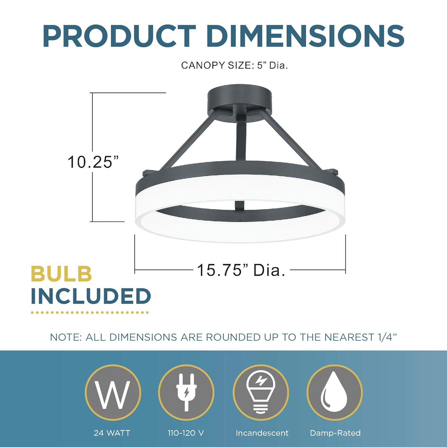 Danica Single Light Acrylic LED Semi Flush Mount