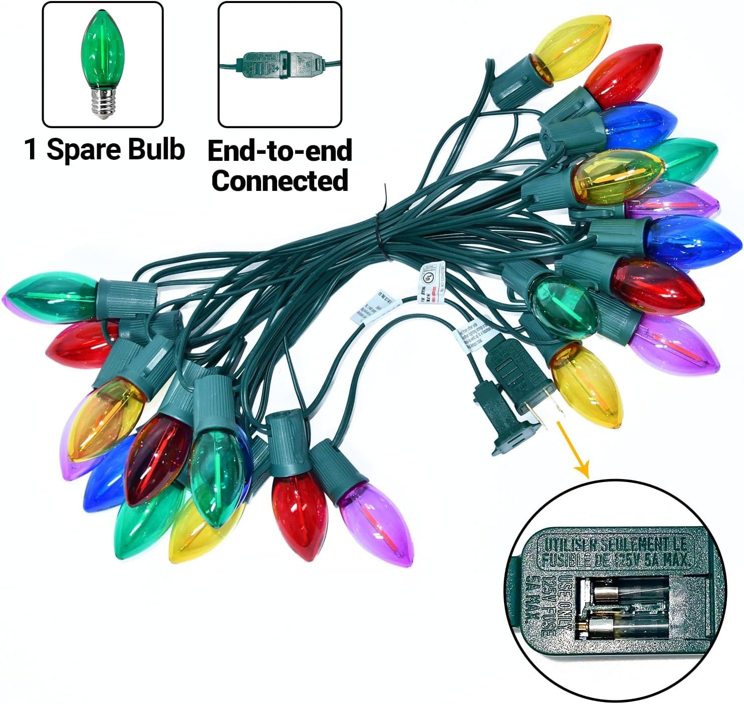 Celebrations Outdoor Light Set 25 Lights Multi-Colored Ceramic Ul Listed