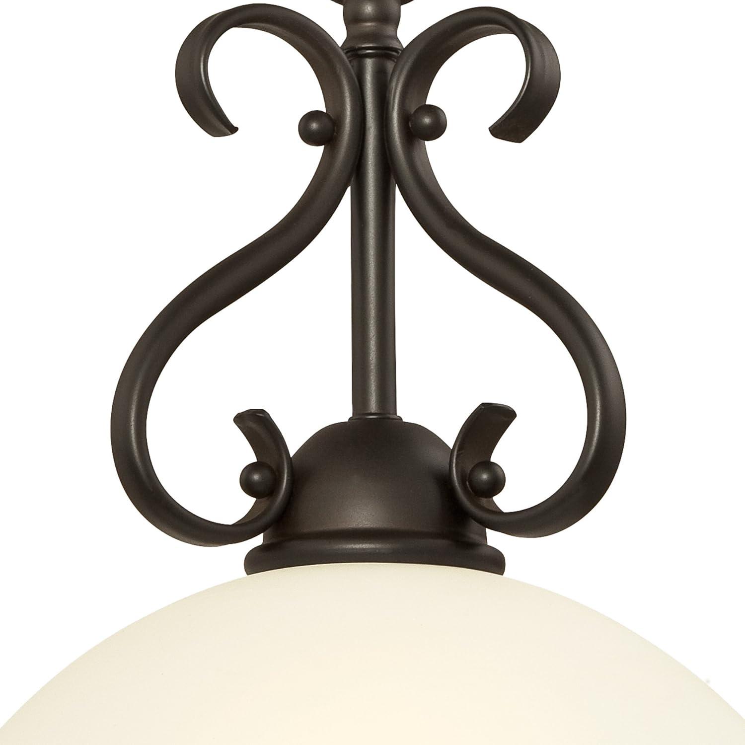 Dunmore 15" Bronze Pendant with Frosted Glass Shade